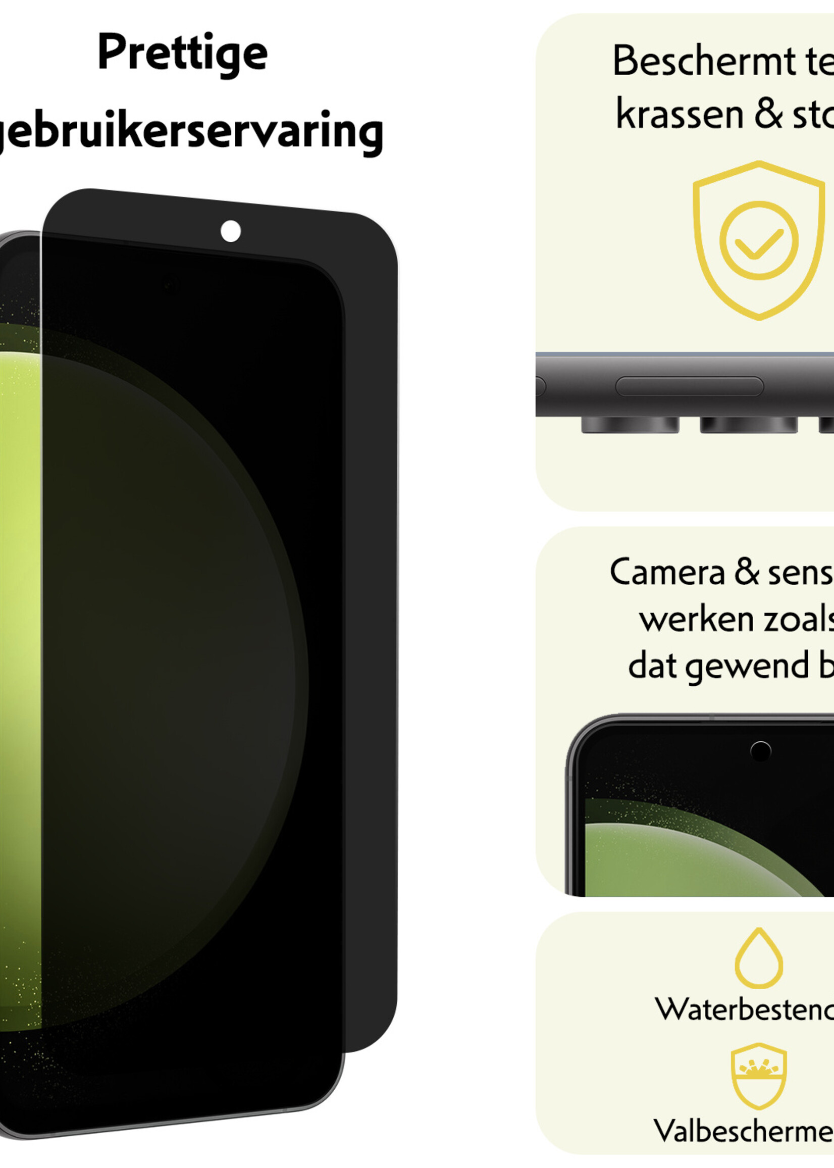 LUQ Screenprotector Geschikt voor Samsung S23 FE Privacy Screenprotector Bescherm Glas - Privacy Screenprotector Geschikt voor Samsung Galaxy S23 FE Screenprotector Glas