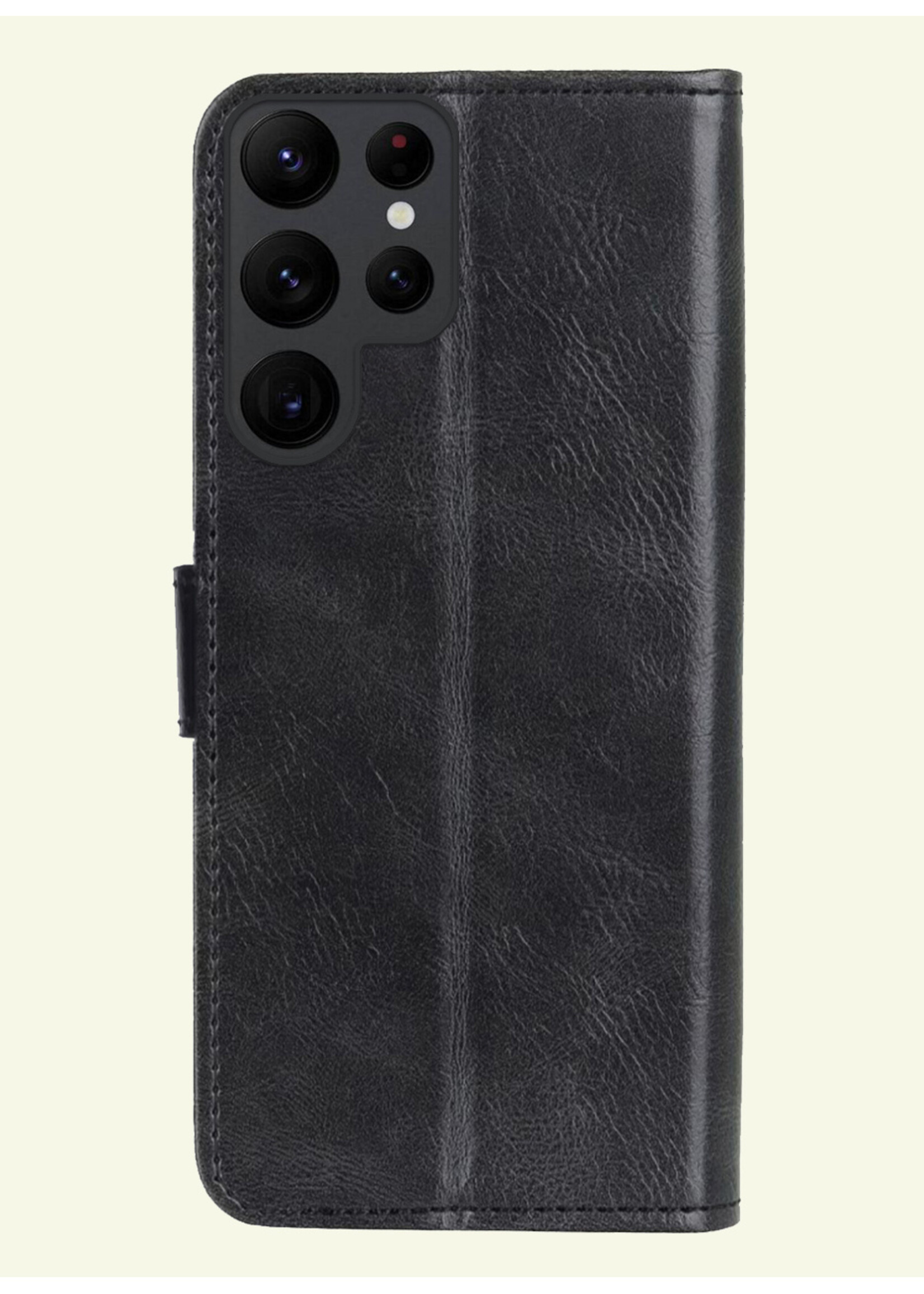 LUQ Hoesje Geschikt voor Samsung S24 Ultra Hoesje Book Case Hoes Wallet Cover - Hoes Geschikt voor Samsung Galaxy S24 Ultra Hoesje Bookcase Hoes - Zwart