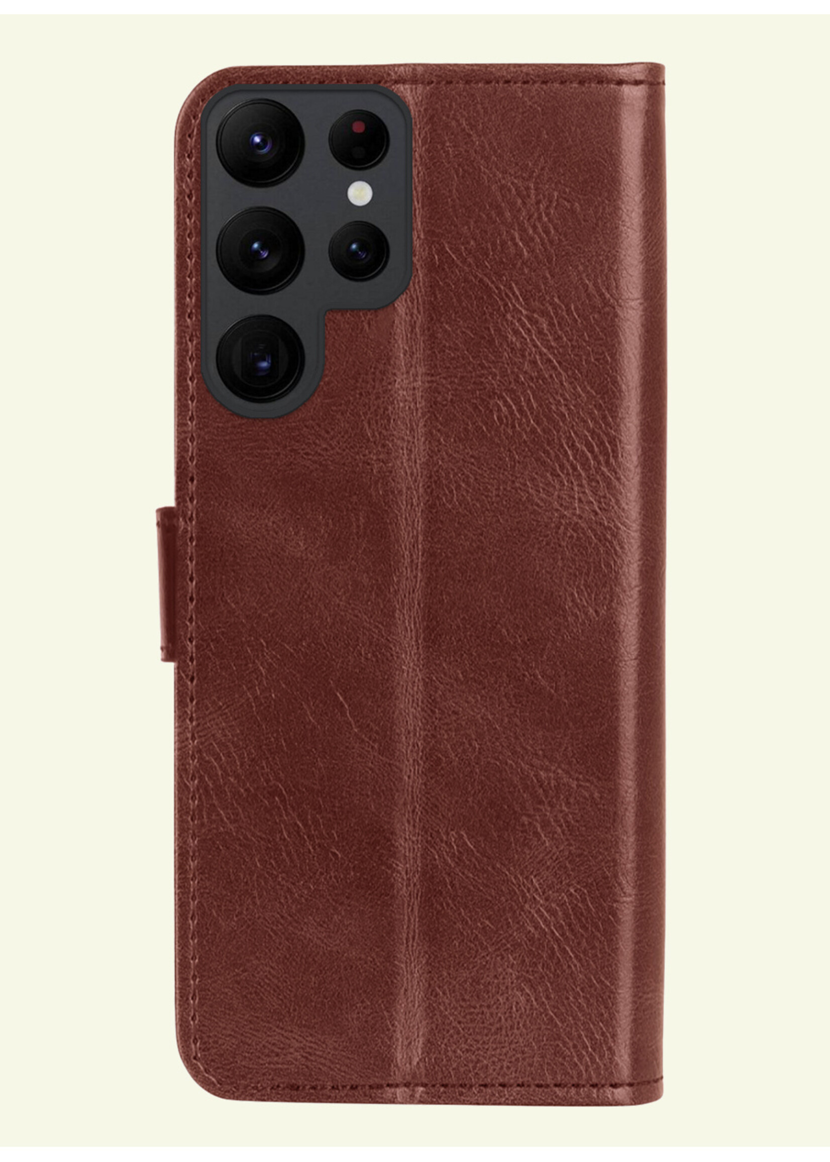 LUQ Hoesje Geschikt voor Samsung S24 Ultra Hoesje Book Case Hoes Wallet Cover - Hoes Geschikt voor Samsung Galaxy S24 Ultra Hoesje Bookcase Hoes - Bruin