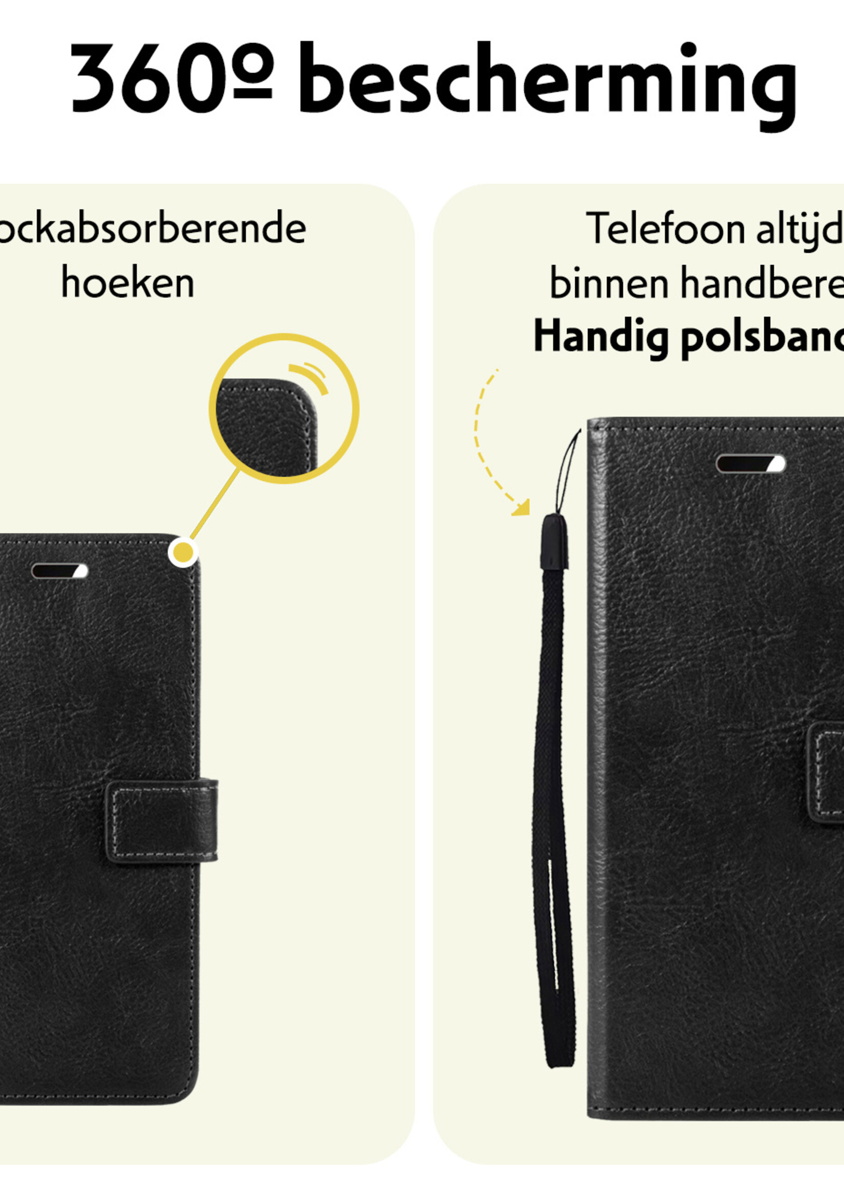 LUQ Hoesje Geschikt voor Samsung S24 Hoesje Book Case Hoes Wallet Cover - Hoes Geschikt voor Samsung Galaxy S24 Hoesje Bookcase Hoes - Zwart