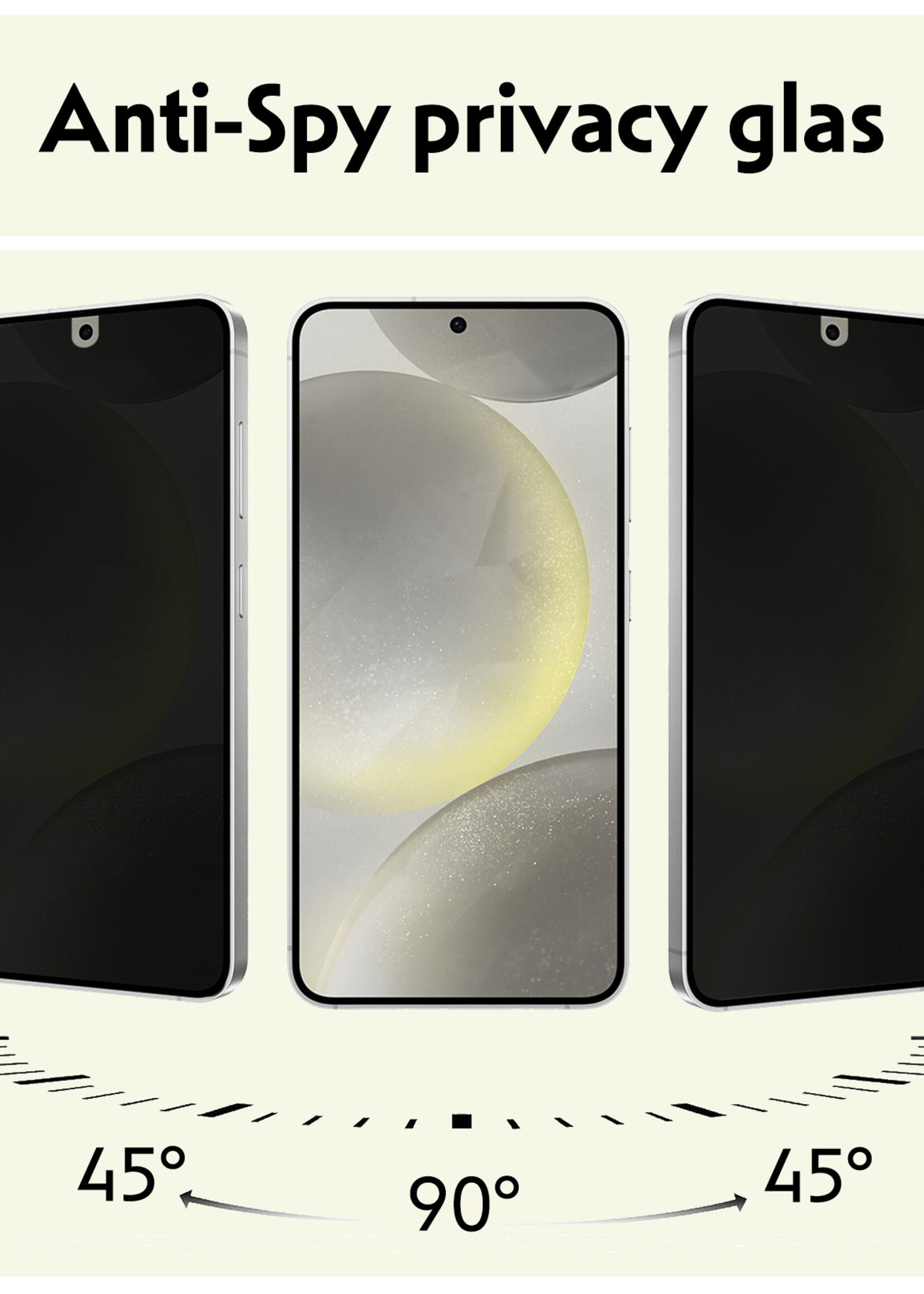 LUQ Screenprotector Geschikt voor Samsung S24 Privacy Screenprotector Bescherm Glas - Privacy Screenprotector Geschikt voor Samsung Galaxy S24 Screenprotector Glas