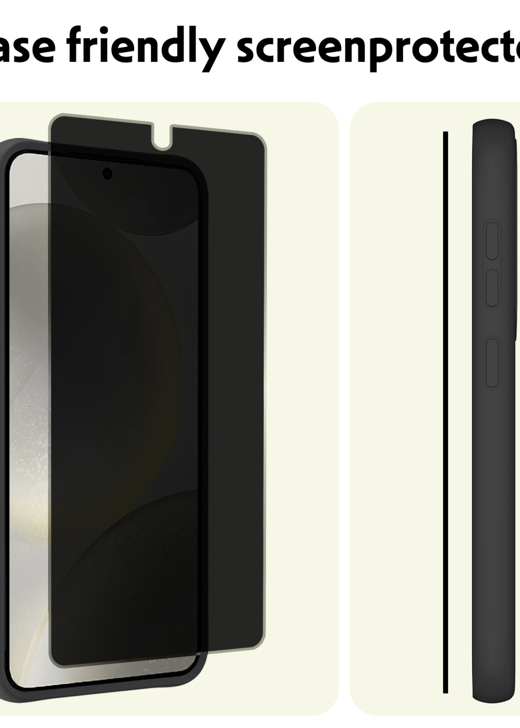 LUQ Screenprotector Geschikt voor Samsung S24 Plus Privacy Screenprotector Bescherm Glas - Privacy Screenprotector Geschikt voor Samsung Galaxy S24 Plus Screenprotector Glas - 3 Stuks