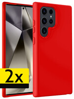 LUQ LUQ Samsung Galaxy S24 Ultra Hoesje Siliconen - Rood - 2 PACK