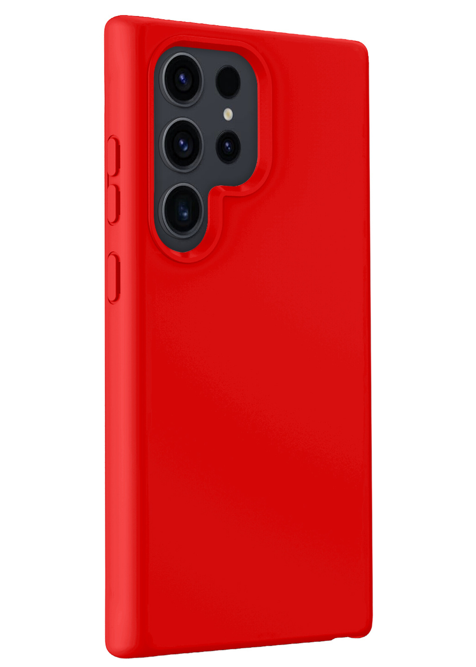 LUQ Hoesje Geschikt voor Samsung S24 Ultra Hoesje Siliconen Case - Hoes Geschikt voor Samsung Galaxy S24 Ultra Hoes Siliconen - Rood - 2 Stuks