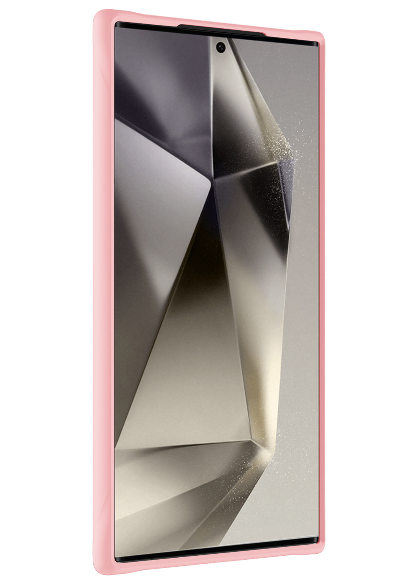 LUQ Hoesje Geschikt voor Samsung S24 Ultra Hoesje Siliconen Case - Hoes Geschikt voor Samsung Galaxy S24 Ultra Hoes Siliconen - Lichtroze - 2 Stuks