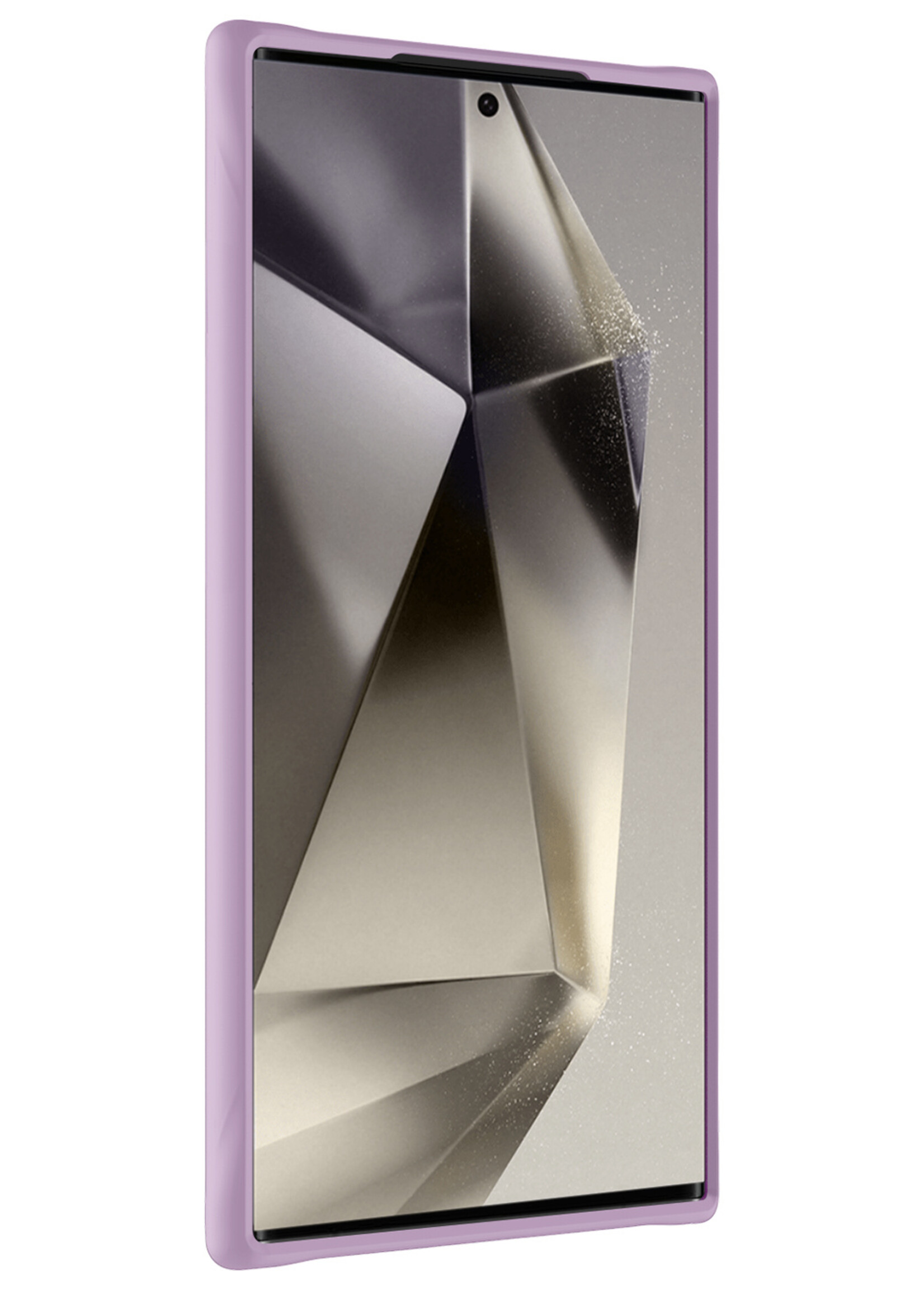 LUQ Hoesje Geschikt voor Samsung S24 Ultra Hoesje Siliconen Case - Hoes Geschikt voor Samsung Galaxy S24 Ultra Hoes Siliconen - Lila - 2 Stuks