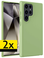 LUQ LUQ Samsung Galaxy S24 Ultra Hoesje Siliconen - Groen - 2 PACK