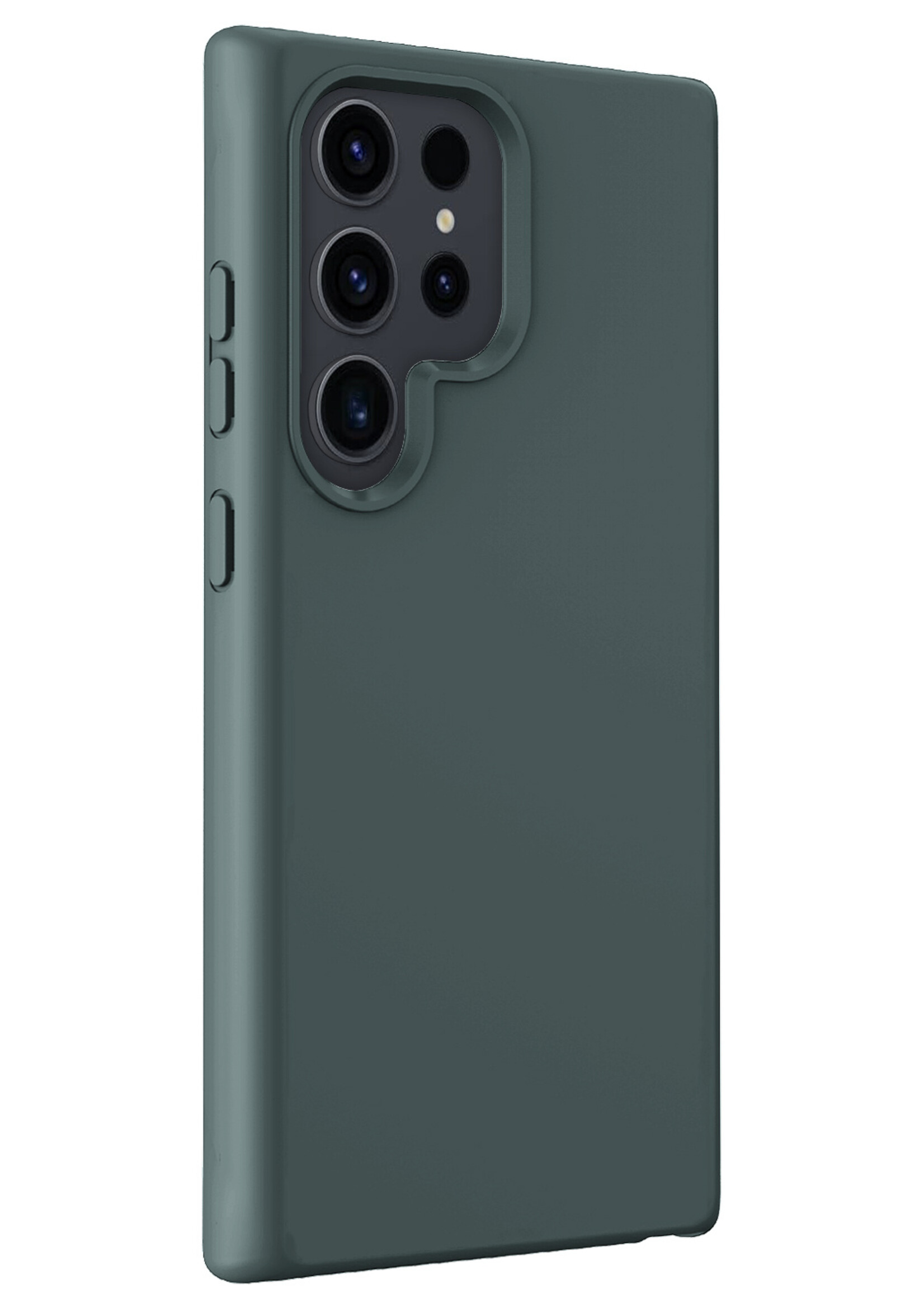 LUQ Hoesje Geschikt voor Samsung S24 Ultra Hoesje Siliconen Case - Hoes Geschikt voor Samsung Galaxy S24 Ultra Hoes Siliconen - Donkergroen - 2 Stuks