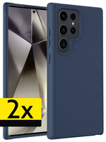 LUQ LUQ Samsung Galaxy S24 Ultra Hoesje Siliconen - Donkerblauw - 2 PACK