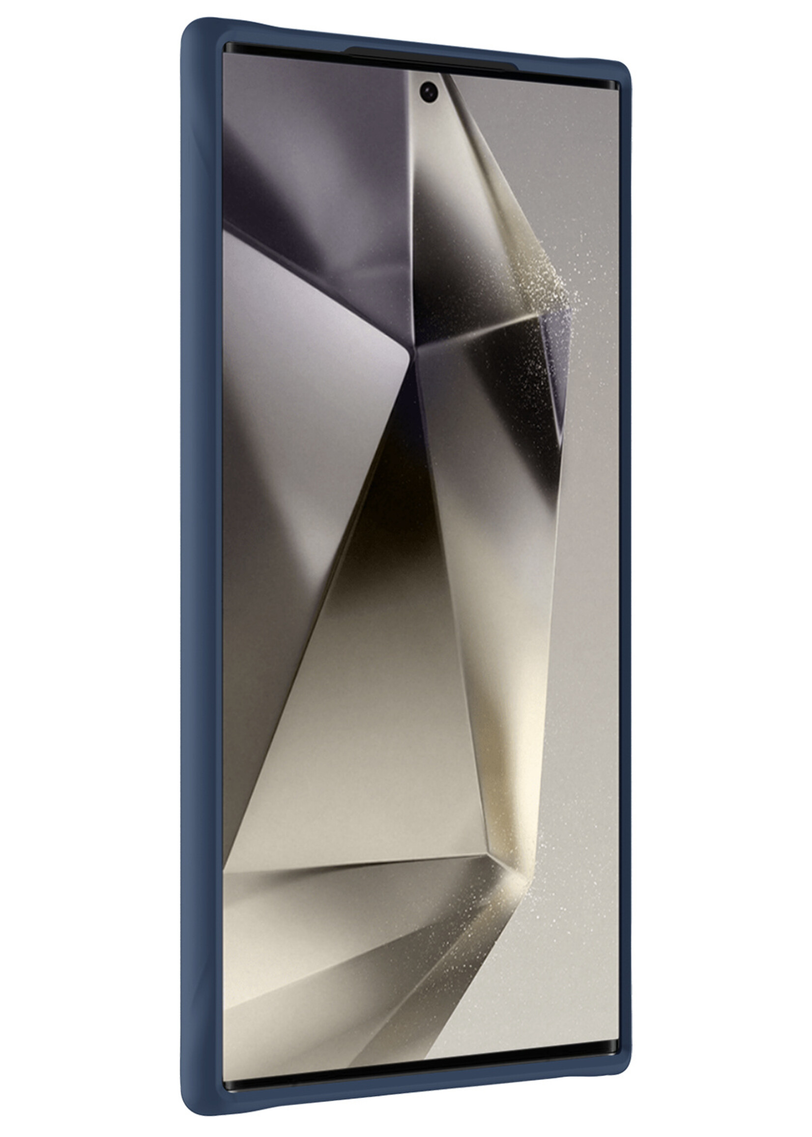 LUQ Hoesje Geschikt voor Samsung S24 Ultra Hoesje Siliconen Case - Hoes Geschikt voor Samsung Galaxy S24 Ultra Hoes Siliconen - Donkerblauw - 2 Stuks