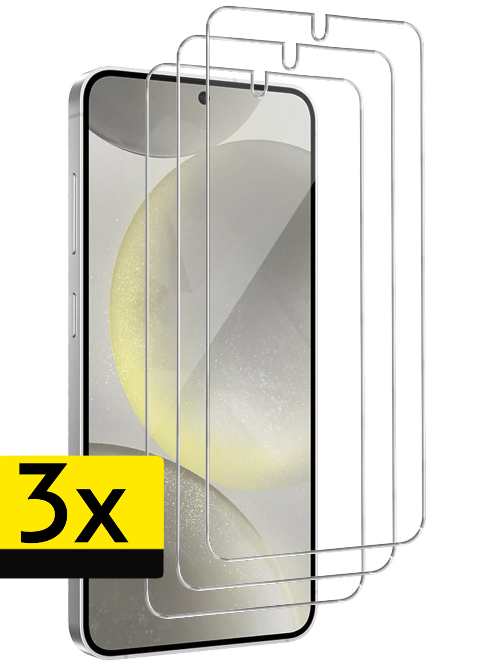 LUQ Screenprotector Geschikt voor Samsung S24 Screenprotector Beschermglas Gehard Glas - Screenprotector Geschikt voor Samsung Galaxy S24 Screenprotector Glas - 3 Stuks