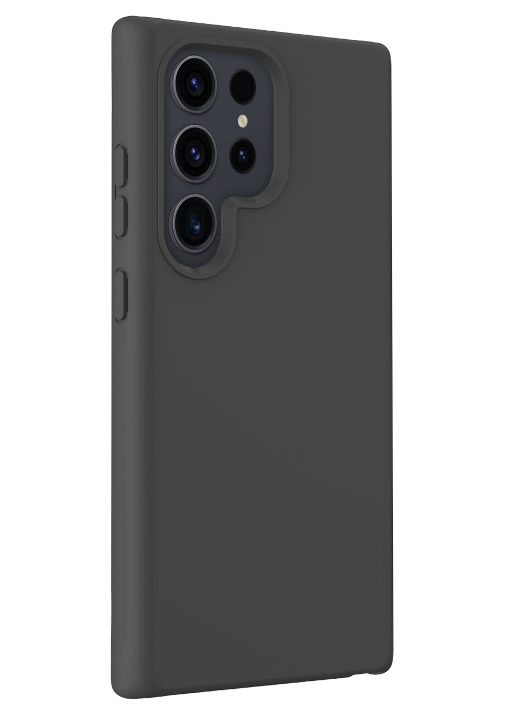 LUQ Hoesje Geschikt voor Samsung S24 Ultra Hoesje Siliconen Case - Hoes Geschikt voor Samsung Galaxy S24 Ultra Hoes Siliconen - Zwart