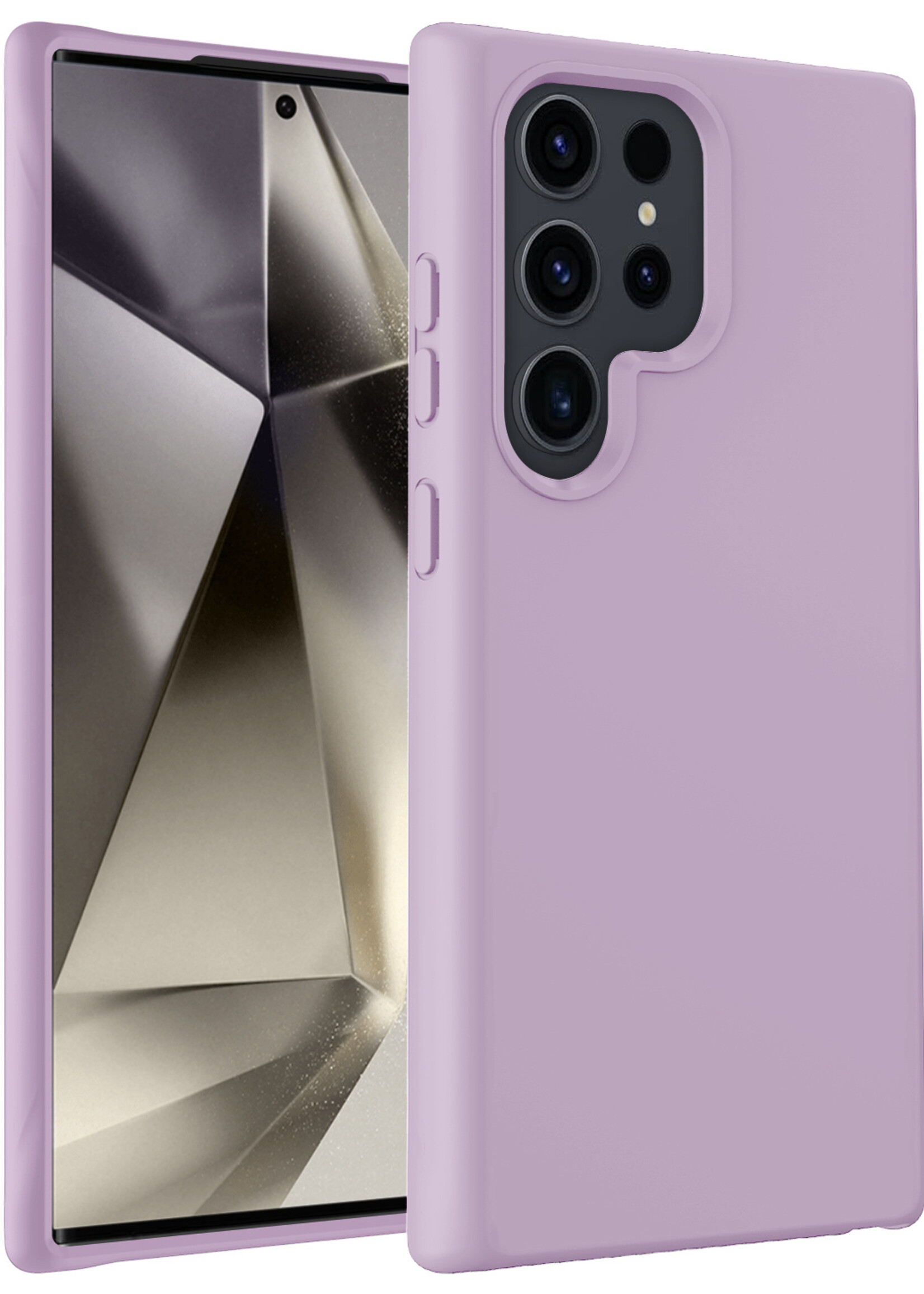 LUQ Hoesje Geschikt voor Samsung S24 Ultra Hoesje Siliconen Case - Hoes Geschikt voor Samsung Galaxy S24 Ultra Hoes Siliconen - Lila