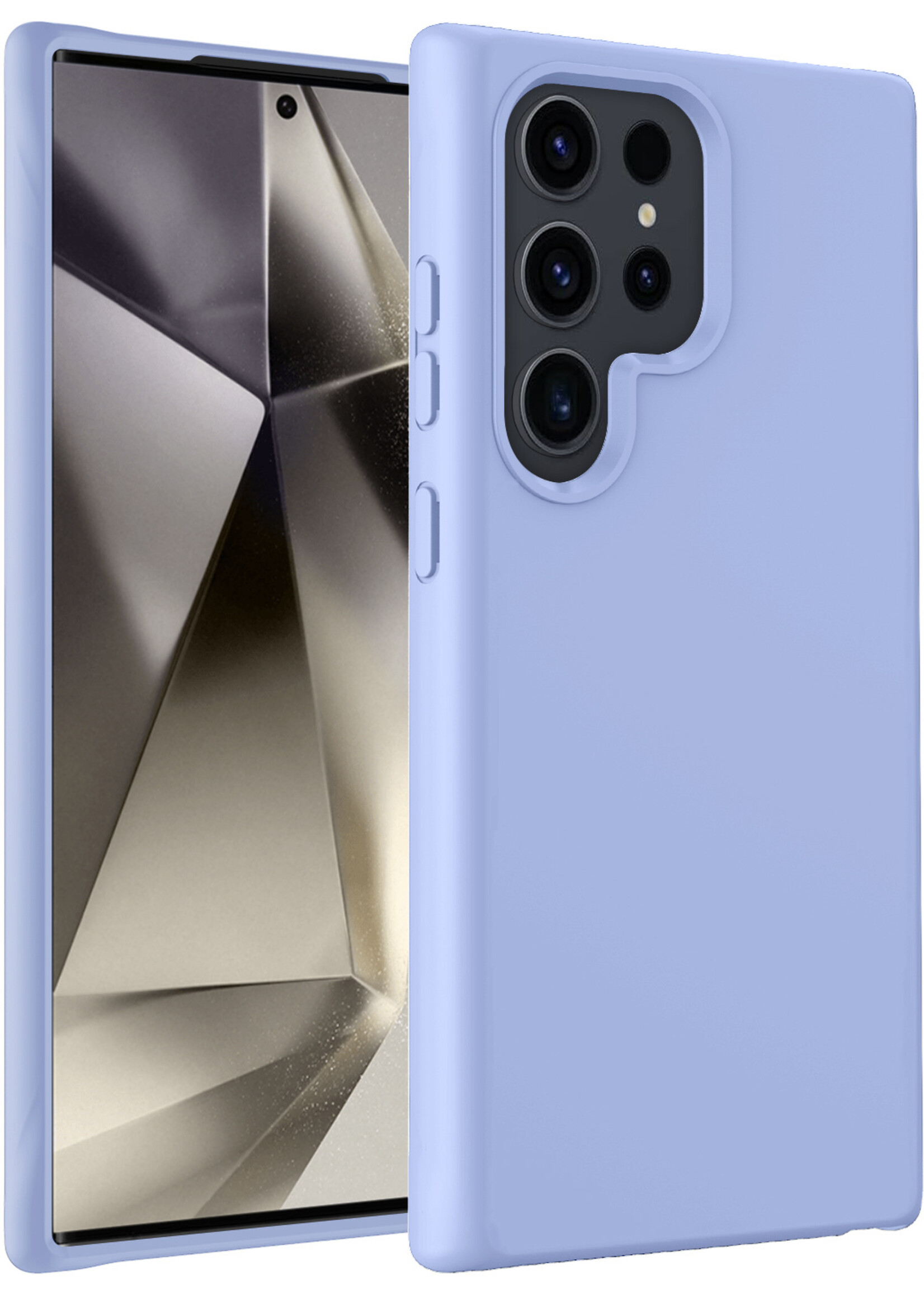 LUQ Hoesje Geschikt voor Samsung S24 Ultra Hoesje Siliconen Case - Hoes Geschikt voor Samsung Galaxy S24 Ultra Hoes Siliconen - Lichtblauw