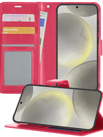 LUQ LUQ Samsung Galaxy S24 Plus Hoesje Bookcase - Donkerroze