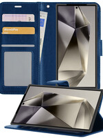LUQ LUQ Samsung Galaxy S24 Ultra Hoesje Bookcase - Donkerblauw