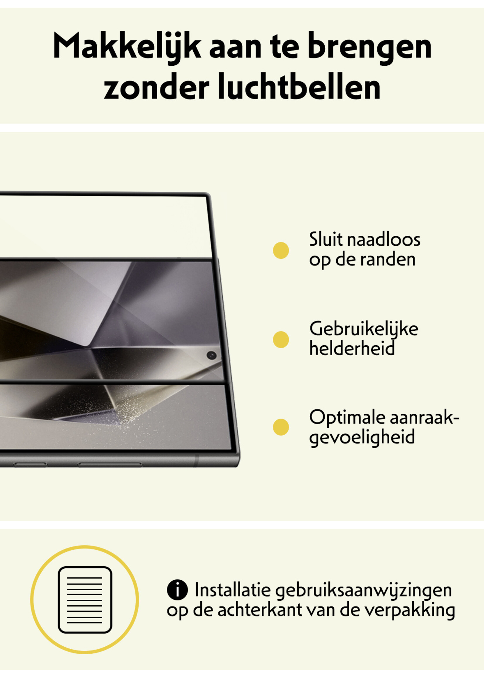 LUQ Screenprotector Geschikt voor Samsung S24 Ultra Screenprotector Glas Full Cover - Screenprotector Geschikt voor Samsung Galaxy S24 Ultra Screenprotector Full Cover - 2 Stuks