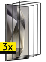 LUQ LUQ Samsung Galaxy S24 Ultra Screenprotector Glas Full Cover 2D - 3 PACK
