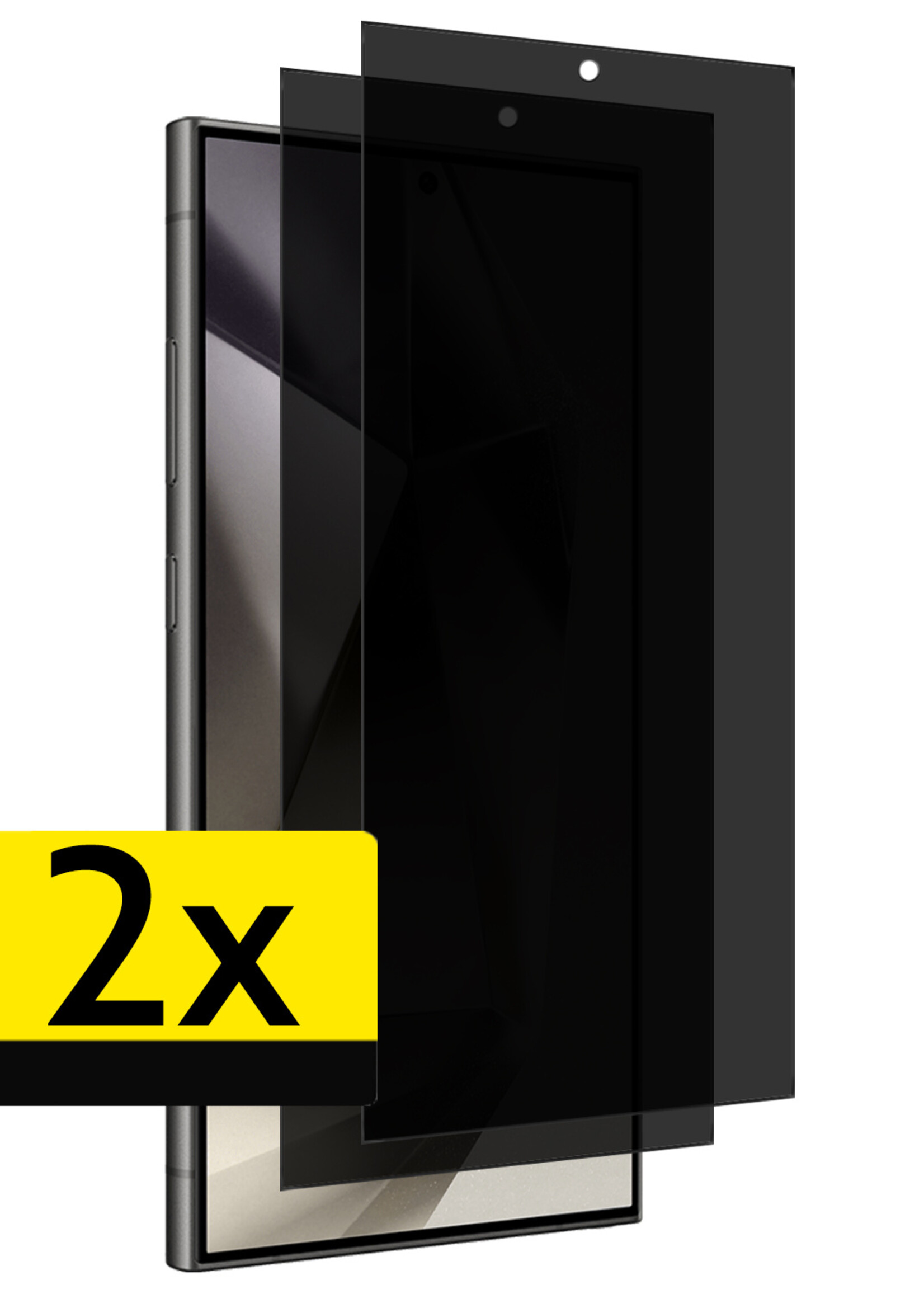 LUQ Screenprotector Geschikt voor Samsung S24 Ultra Privacy Screenprotector Bescherm Glas - Privacy Screenprotector Geschikt voor Samsung Galaxy S24 Ultra Screenprotector Glas - 2 Stuks