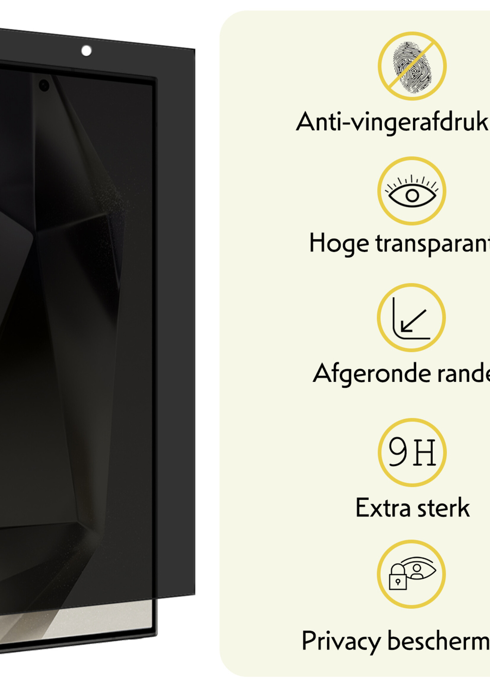 LUQ Screenprotector Geschikt voor Samsung S24 Ultra Privacy Screenprotector Bescherm Glas - Privacy Screenprotector Geschikt voor Samsung Galaxy S24 Ultra Screenprotector Glas - 2 Stuks