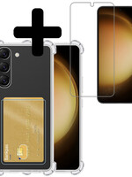 LUQ LUQ Samsung Galaxy S24 Plus Hoesje Pashouder Met Screenprotector Met Dichte Notch