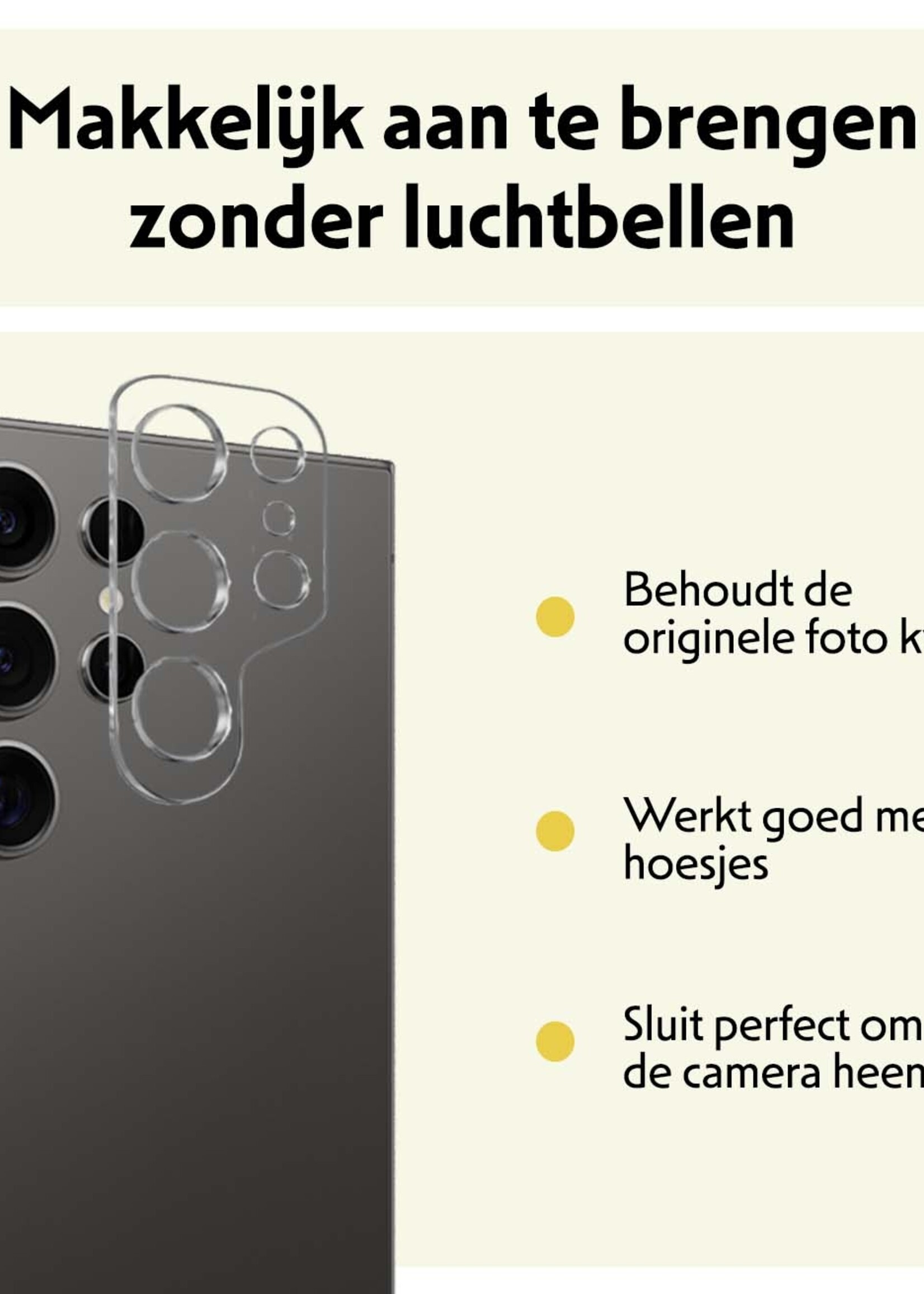 LUQ Screenprotector Geschikt voor Samsung S24 Ultra Camera Screenprotector Tempered Glass - Screenprotector Geschikt voor Samsung Galaxy S24 Ultra Screenprotector Camera Screenprotector - 3 Stuks