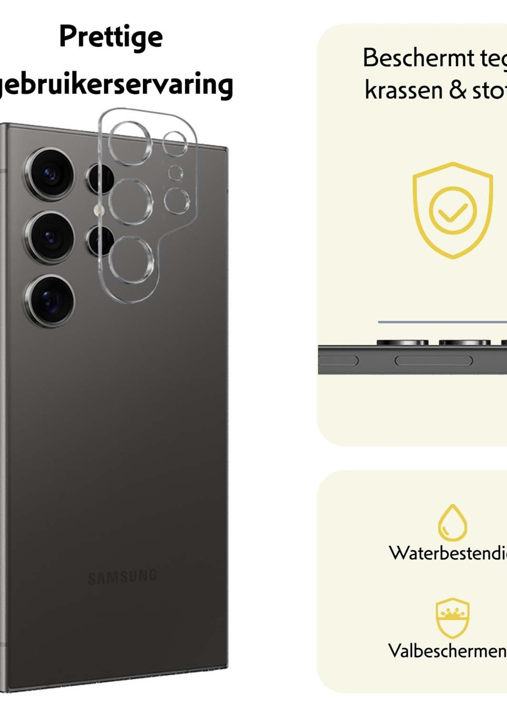 LUQ Screenprotector Geschikt voor Samsung S24 Ultra Camera Screenprotector Tempered Glass - Screenprotector Geschikt voor Samsung Galaxy S24 Ultra Screenprotector Camera Screenprotector - 3 Stuks