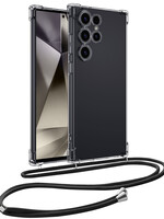LUQ LUQ Samsung Galaxy S24 Ultra Hoesje Transparant Shockproof Met Zwart Koord