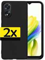 LUQ LUQ OPPO A38 Hoesje Siliconen - Zwart - 2 PACK