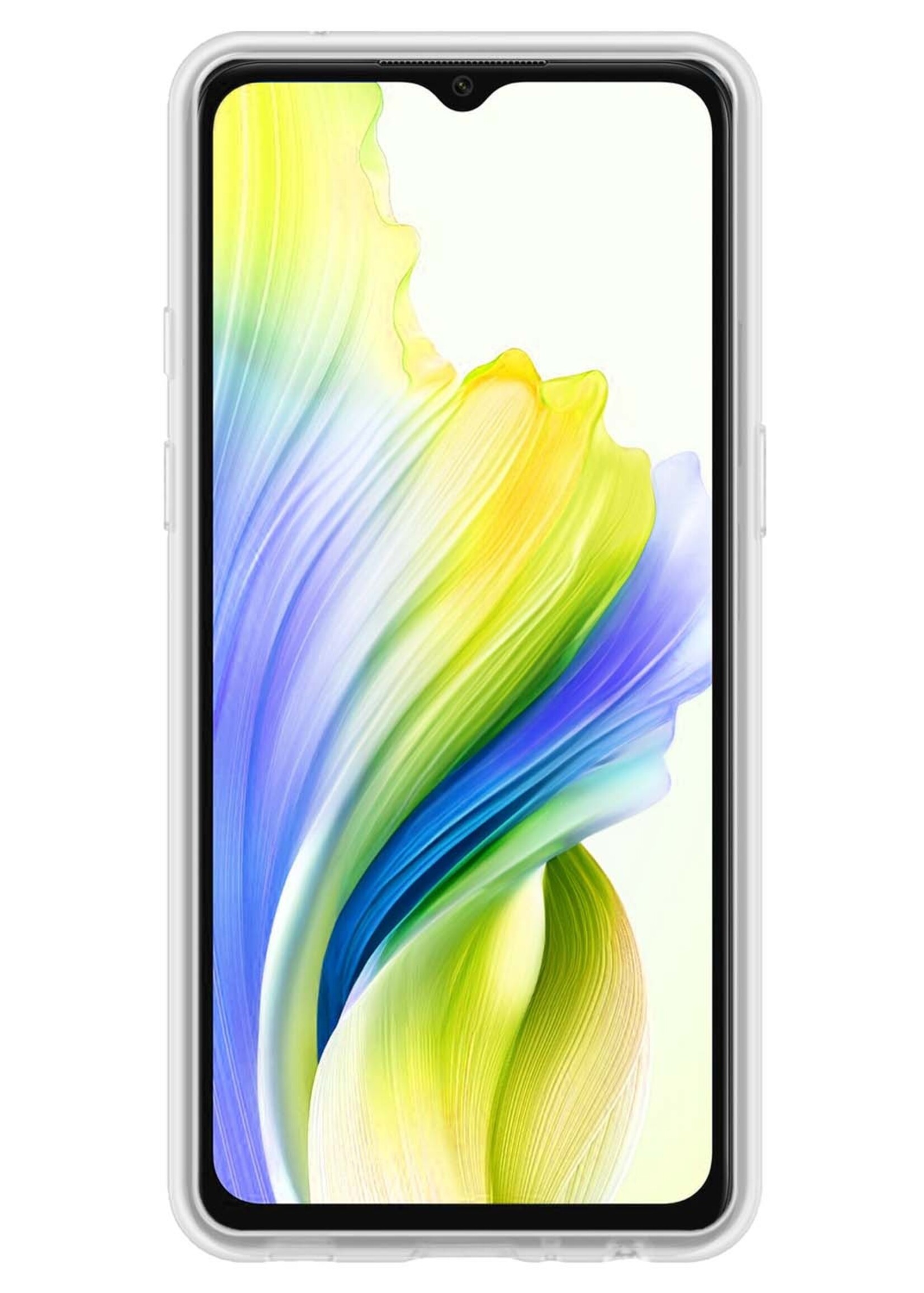 LUQ Hoesje Geschikt voor OPPO A38 Hoesje Siliconen Case Met Screenprotector - Hoes Geschikt voor OPPO A38 Hoes Siliconen - Transparant