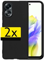 LUQ LUQ OPPO A58 Hoesje Siliconen - Zwart - 2 PACK