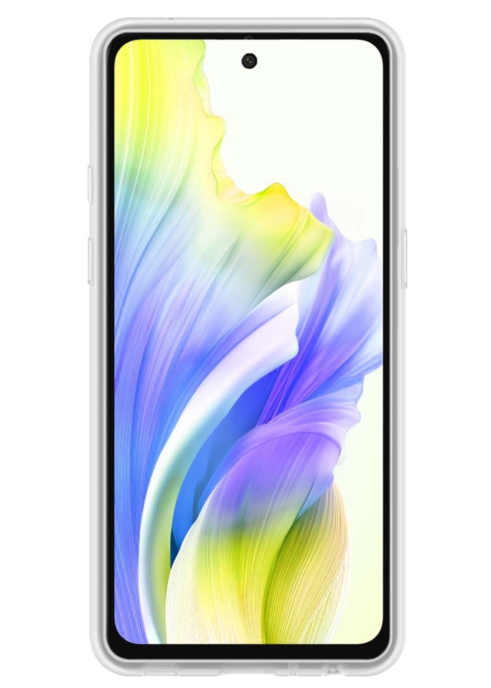 LUQ Hoesje Geschikt voor OPPO A58 Hoesje Siliconen Case Met Screenprotector - Hoes Geschikt voor OPPO A58 Hoes Siliconen - Transparant