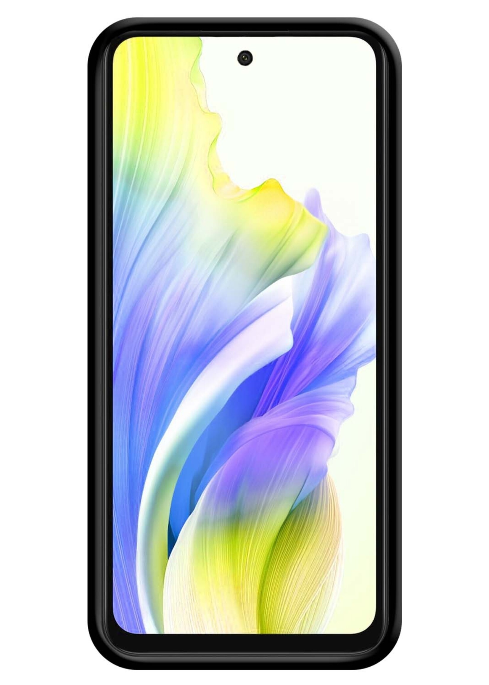 LUQ Hoesje Geschikt voor OPPO A58 Hoesje Siliconen Case Met 2x Screenprotector - Hoes Geschikt voor OPPO A58 Hoes Siliconen - Zwart