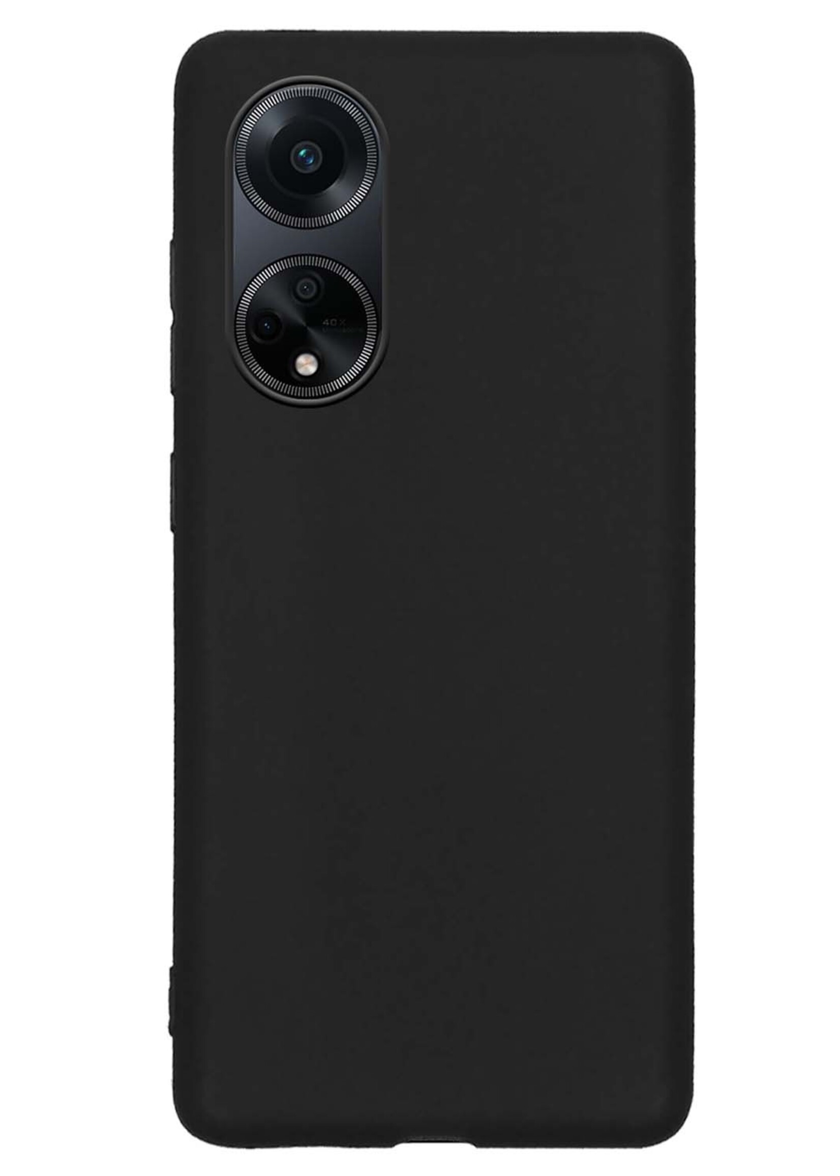 LUQ Hoesje Geschikt voor OPPO A98 Hoesje Siliconen Case - Hoes Geschikt voor OPPO A98 Hoes Siliconen - Zwart