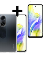 LUQ LUQ OPPO A98 Hoesje Siliconen Met Screenprotector - Transparant