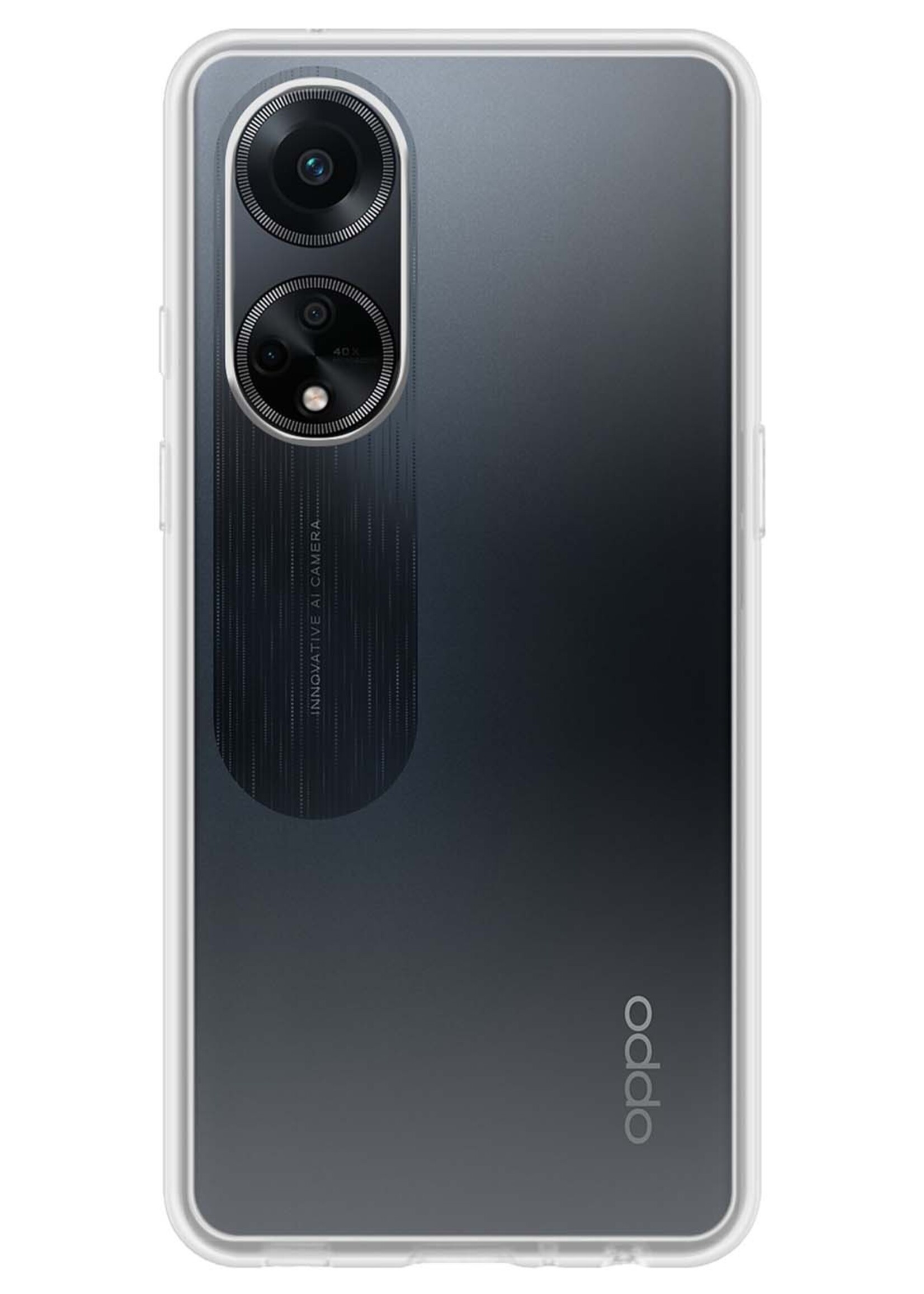 LUQ Hoesje Geschikt voor OPPO A98 Hoesje Siliconen Case Met Screenprotector - Hoes Geschikt voor OPPO A98 Hoes Siliconen - Transparant
