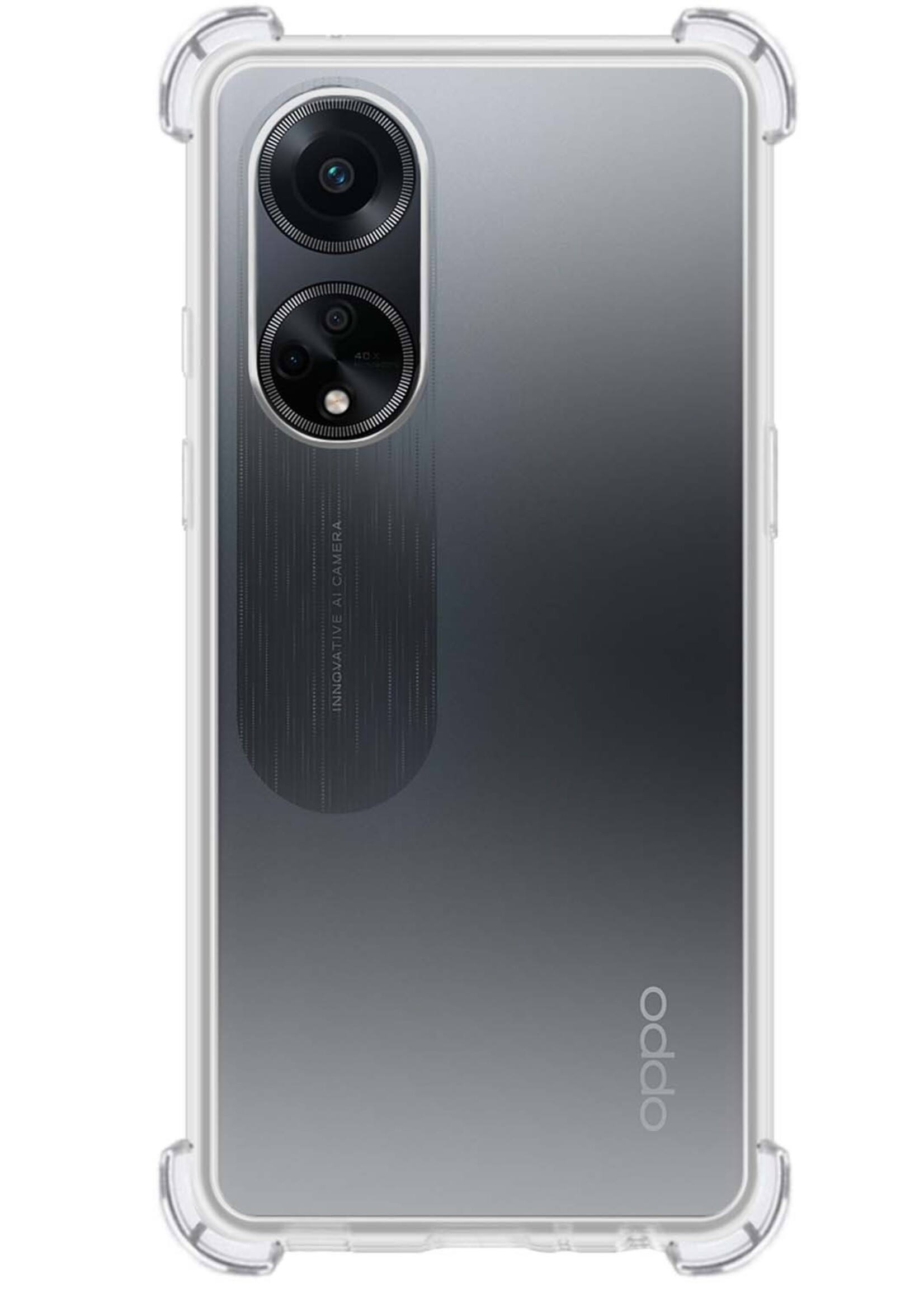 LUQ Hoesje Geschikt voor OPPO A98 Hoesje Shockproof Case Siliconen - Hoes Geschikt voor OPPO A98 Hoes Cover Siliconen - Transparant - 2 Stuks