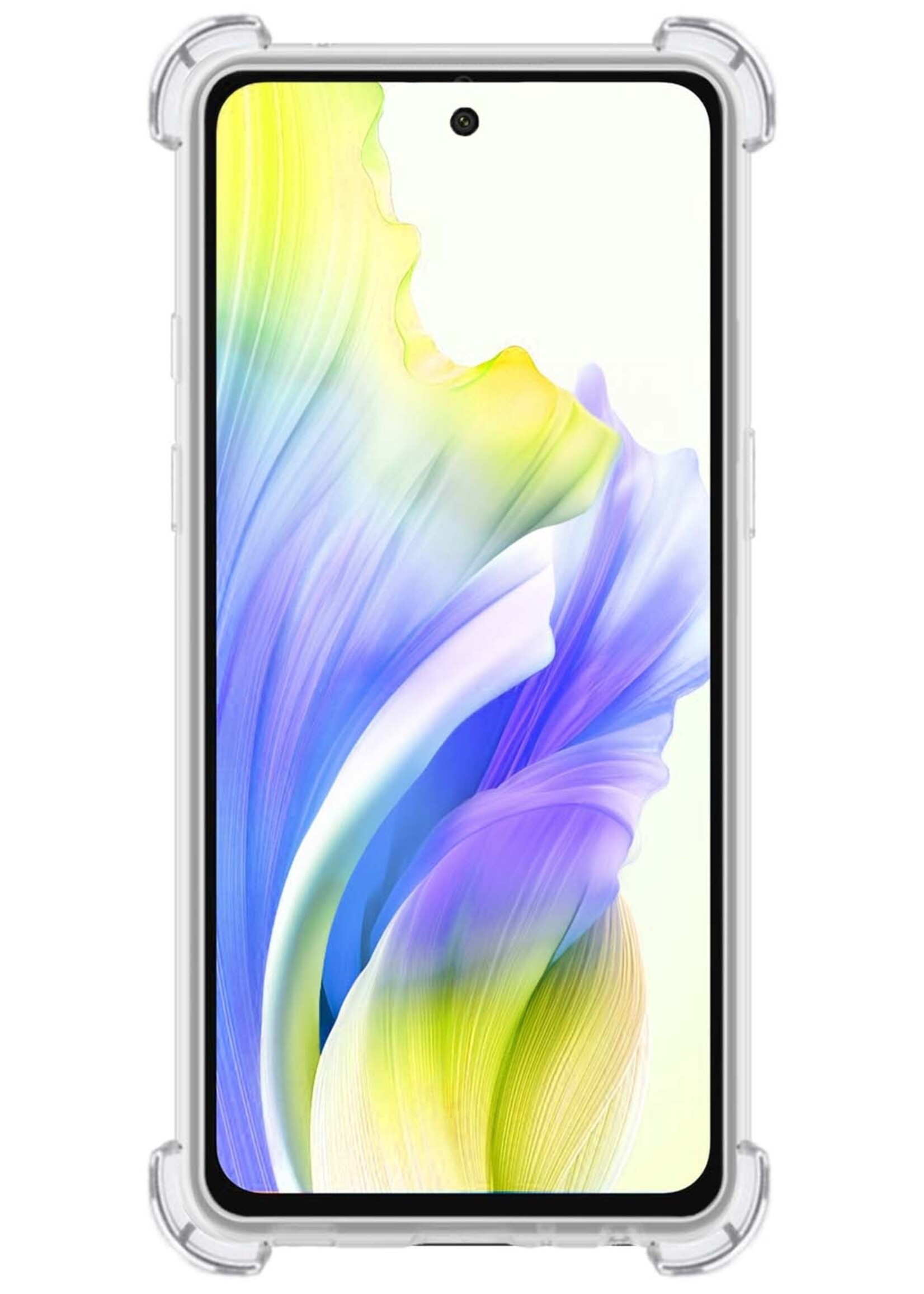 LUQ Hoesje Geschikt voor OPPO A98 Hoesje Shockproof Case Siliconen Met 2x Screenprotector - Hoes Geschikt voor OPPO A98 Hoes Cover Siliconen - Transparant