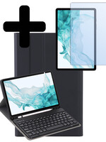 LUQ LUQ Samsung Galaxy Tab S9 FE Plus Toetsenbordhoes Met Screenprotector - Zwart