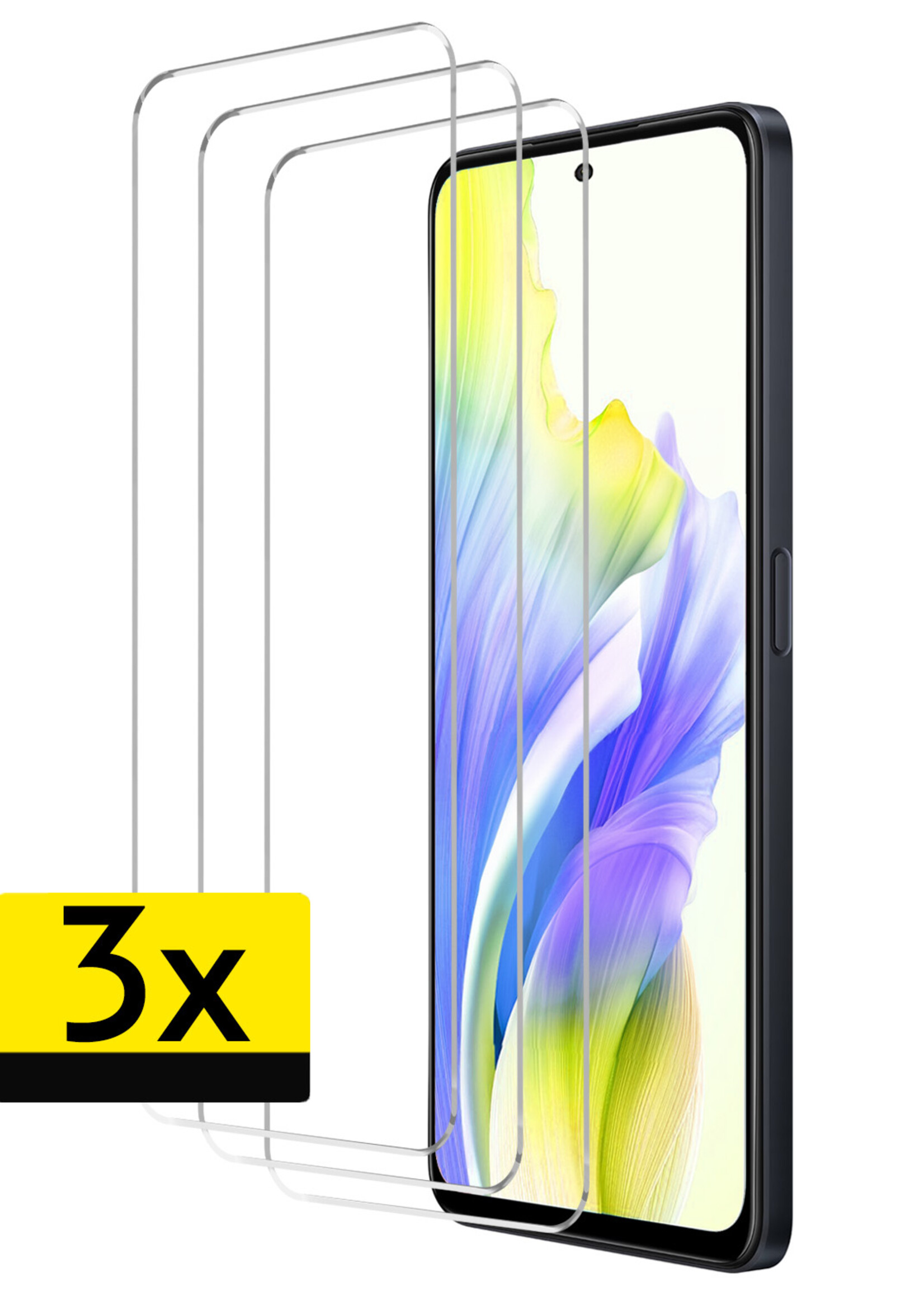 LUQ Screenprotector Geschikt voor OPPO A98 Screenprotector Beschermglas Gehard Glas - Screenprotector Geschikt voor OPPO A98 Screenprotector Glas - 3 Stuks