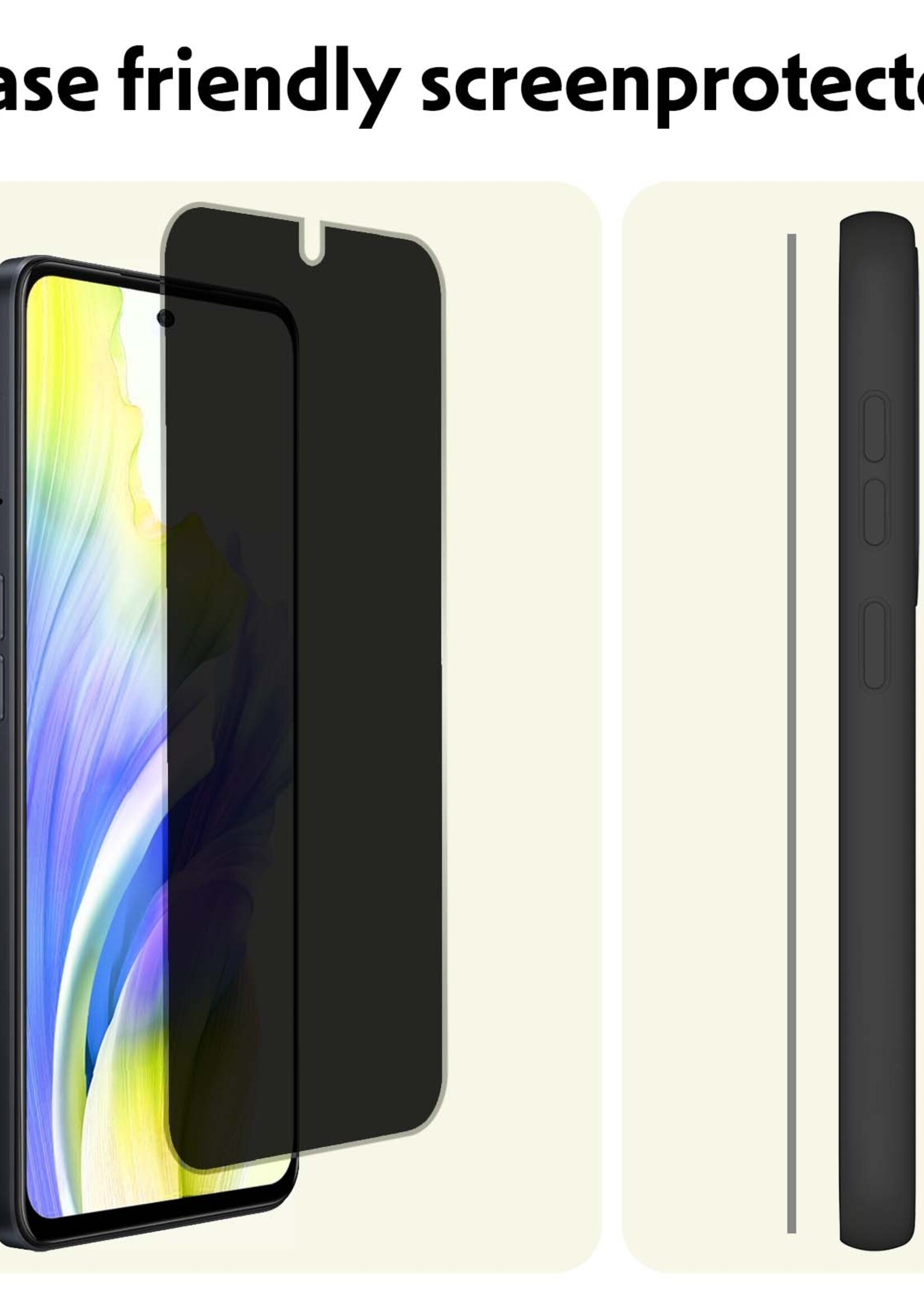 LUQ Screenprotector Geschikt voor OPPO A58 Privacy Screenprotector Bescherm Glas - Privacy Screenprotector Geschikt voor OPPO A58 Screenprotector Glas