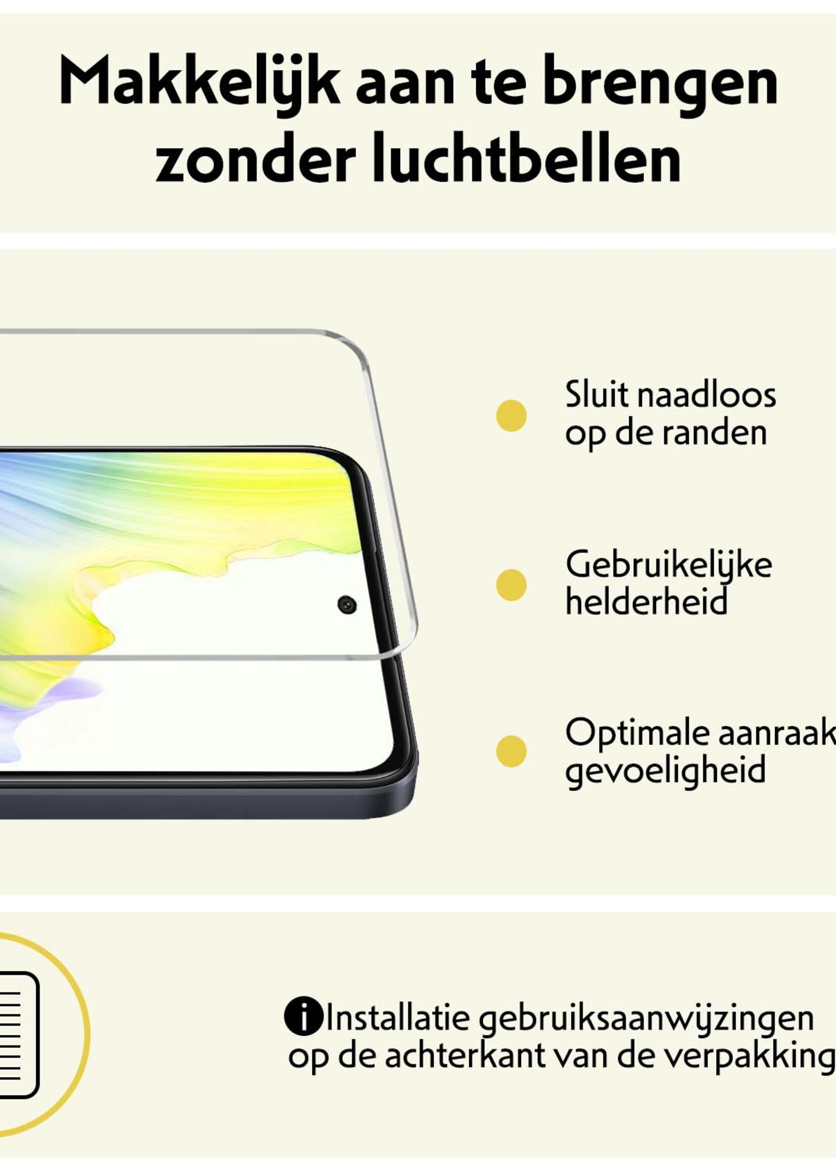 LUQ Screenprotector Geschikt voor OPPO A58 Screenprotector Beschermglas Gehard Glas - Screenprotector Geschikt voor OPPO A58 Screenprotector Glas - 2 Stuks