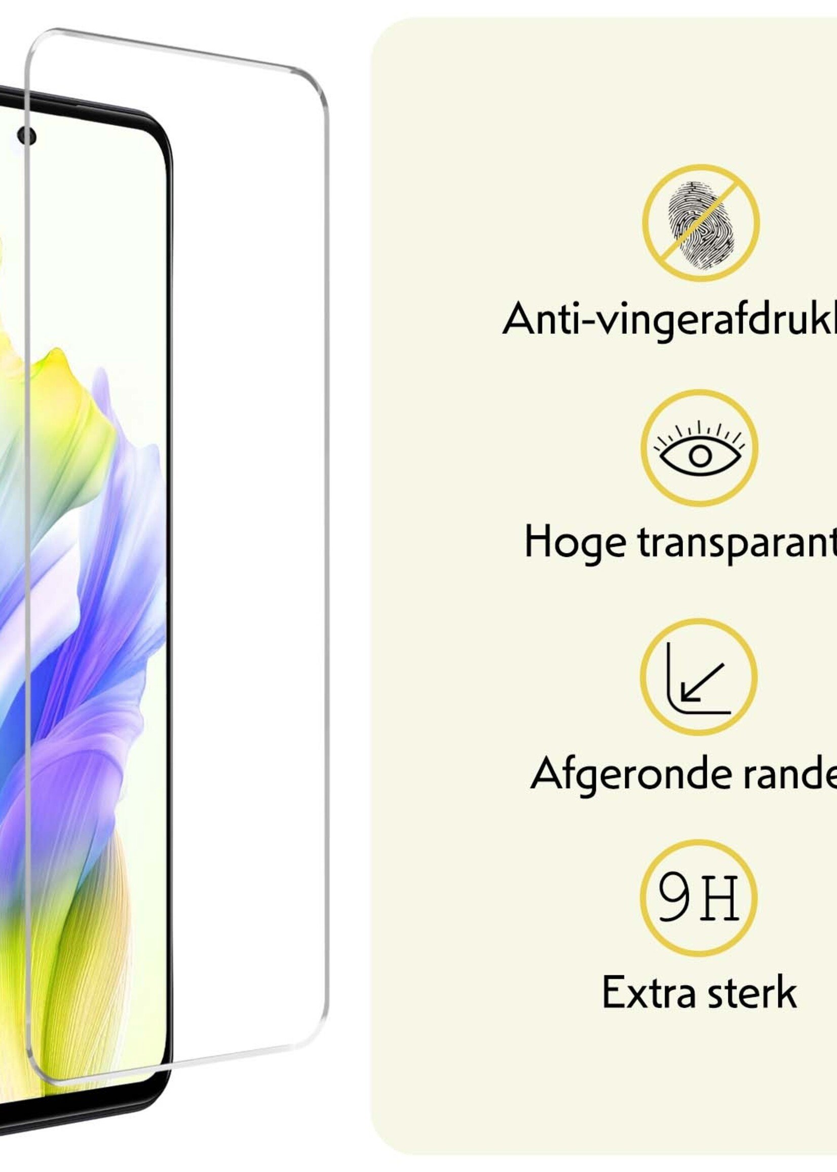 LUQ Screenprotector Geschikt voor OPPO A58 Screenprotector Beschermglas Gehard Glas - Screenprotector Geschikt voor OPPO A58 Screenprotector Glas