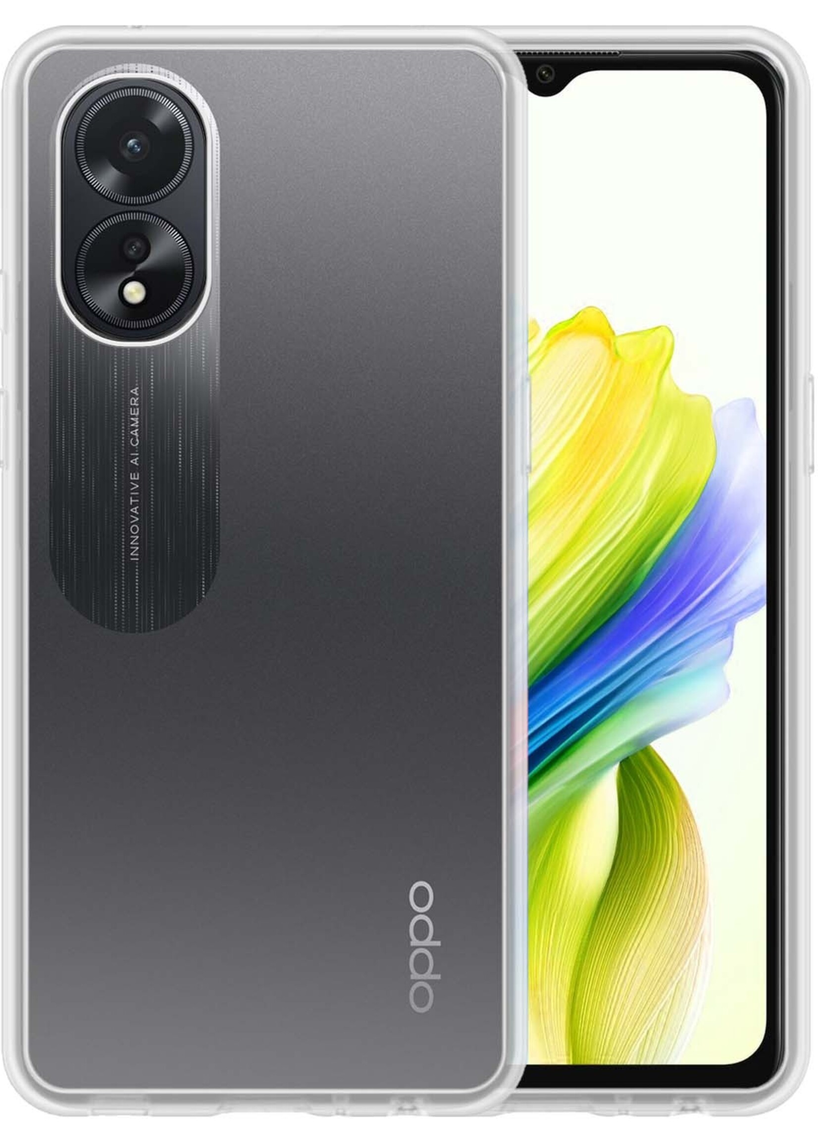 LUQ Hoesje Geschikt voor OPPO A38 Hoesje Siliconen Case - Hoes Geschikt voor OPPO A38 Hoes Siliconen - Transparant