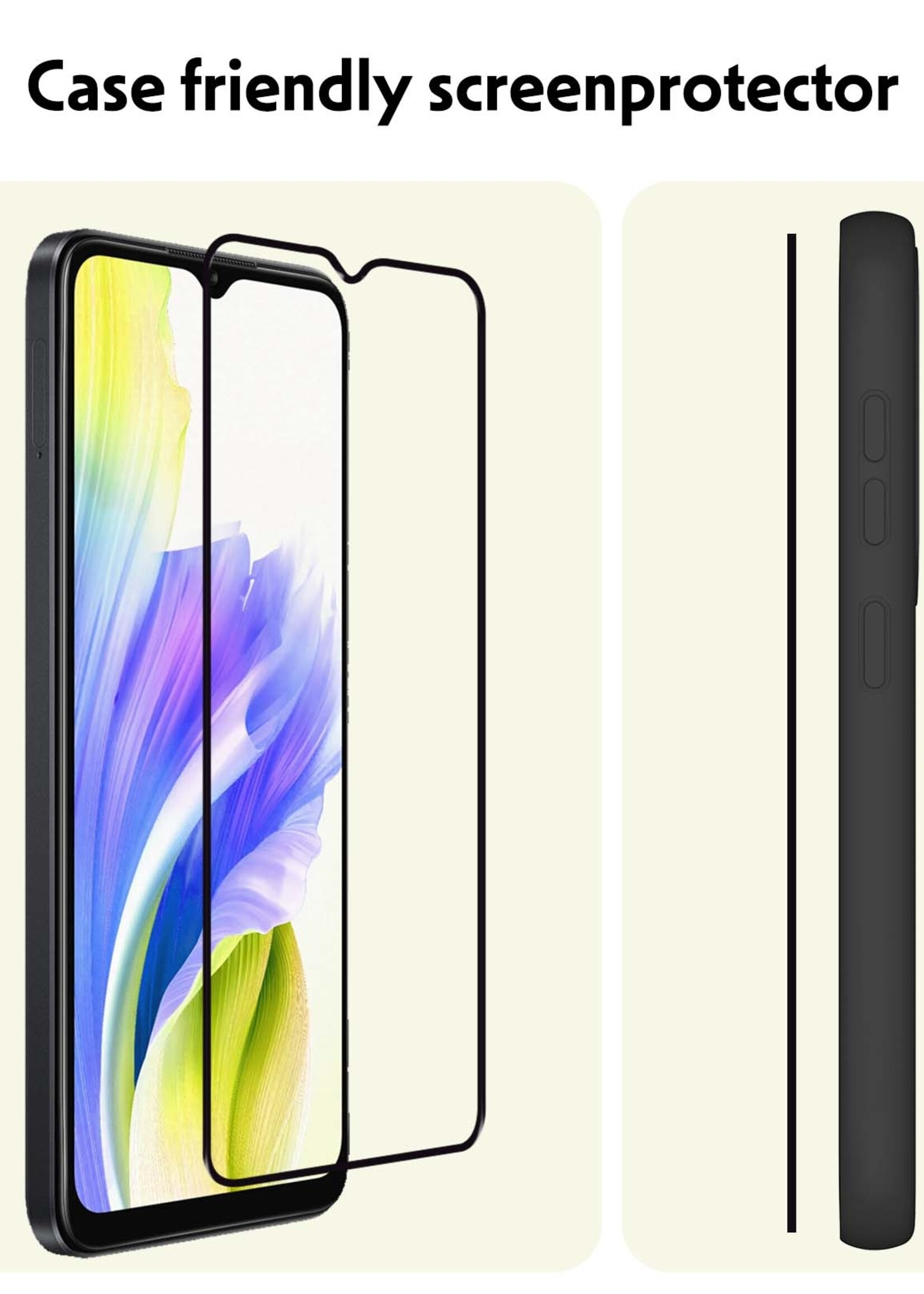 LUQ Screenprotector Geschikt voor OPPO A38 Screenprotector Glas Full Cover - Screenprotector Geschikt voor OPPO A38 Screenprotector Full Cover - 2 Stuks