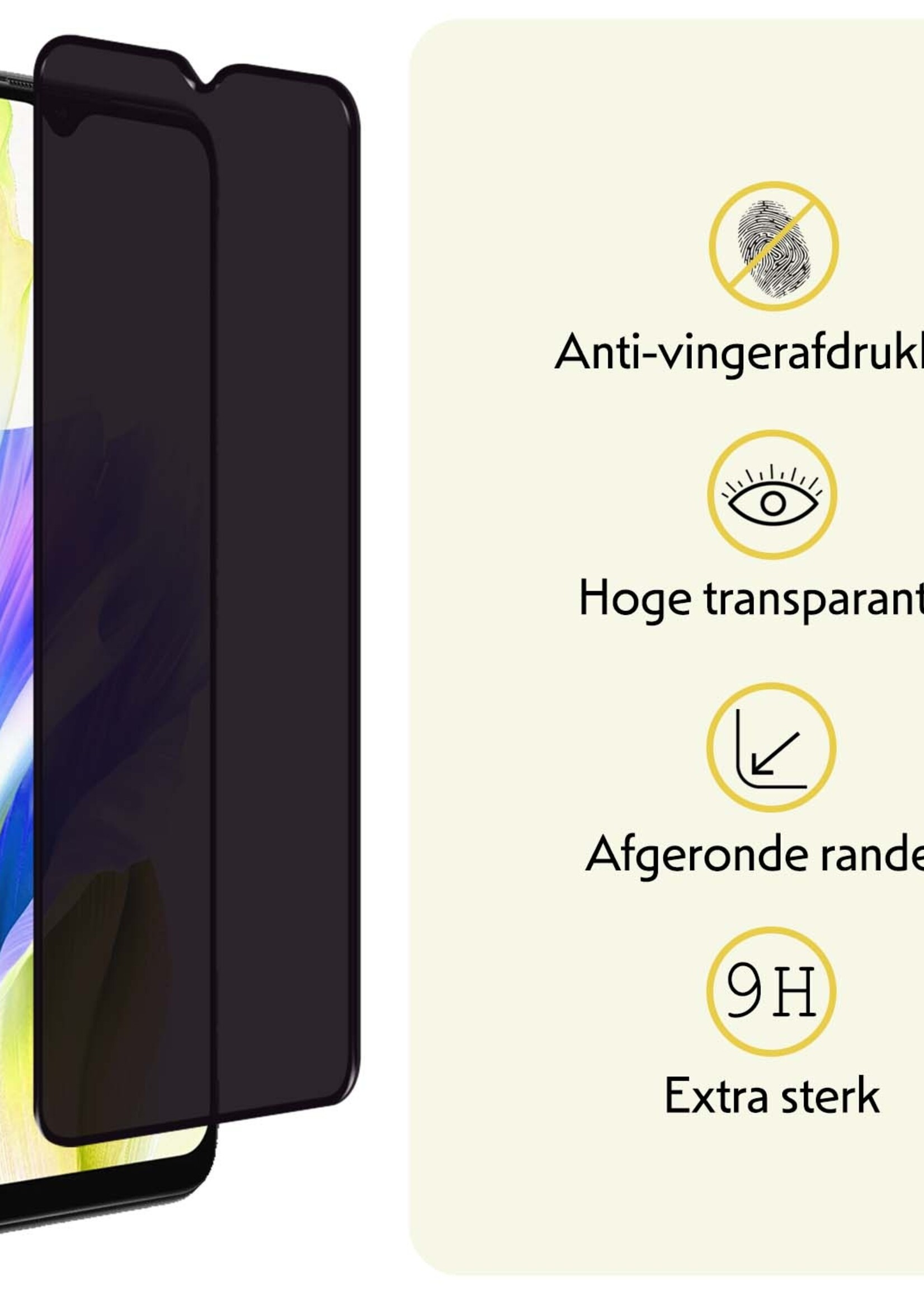 LUQ Screenprotector Geschikt voor OPPO A38 Privacy Screenprotector Bescherm Glas - Privacy Screenprotector Geschikt voor OPPO A38 Screenprotector Glas