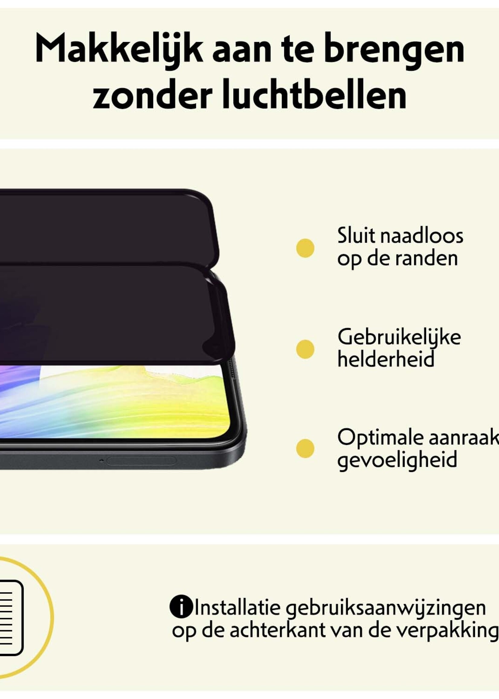 LUQ Screenprotector Geschikt voor OPPO A38 Privacy Screenprotector Bescherm Glas - Privacy Screenprotector Geschikt voor OPPO A38 Screenprotector Glas