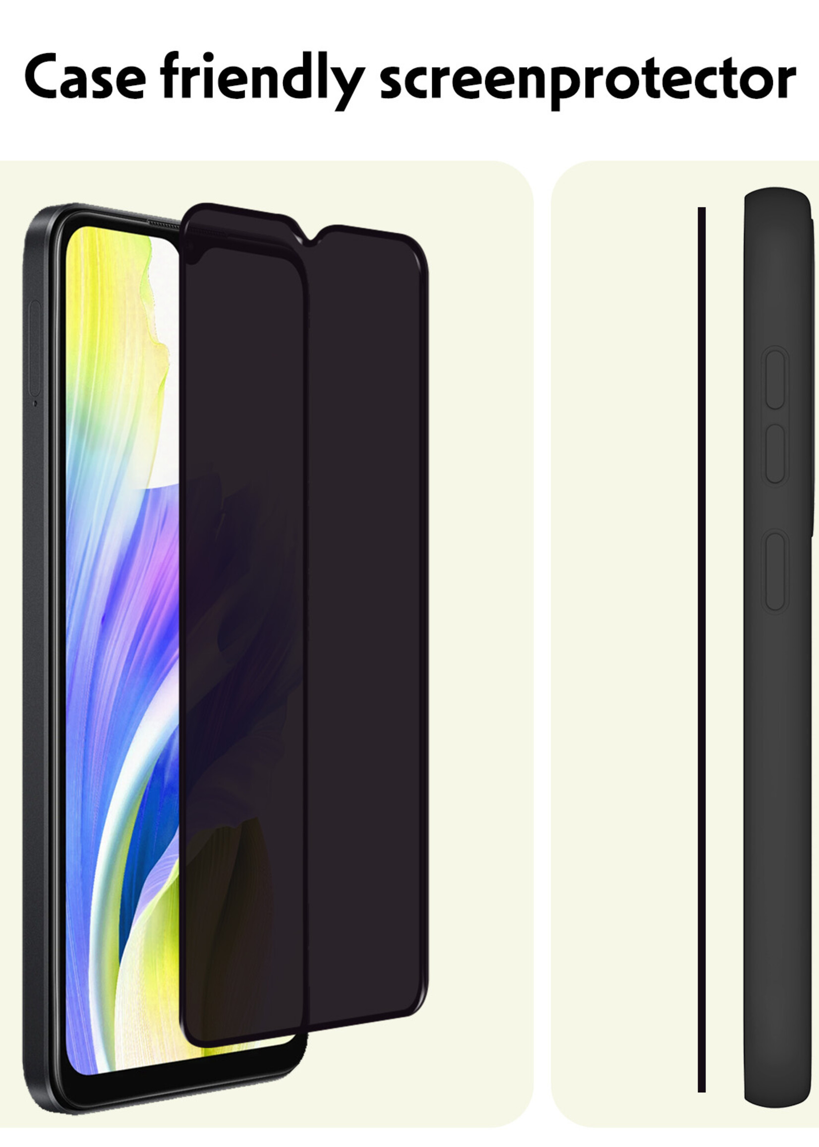 LUQ Screenprotector Geschikt voor OPPO A38 Privacy Screenprotector Bescherm Glas - Privacy Screenprotector Geschikt voor OPPO A38 Screenprotector Glas - 3 Stuks