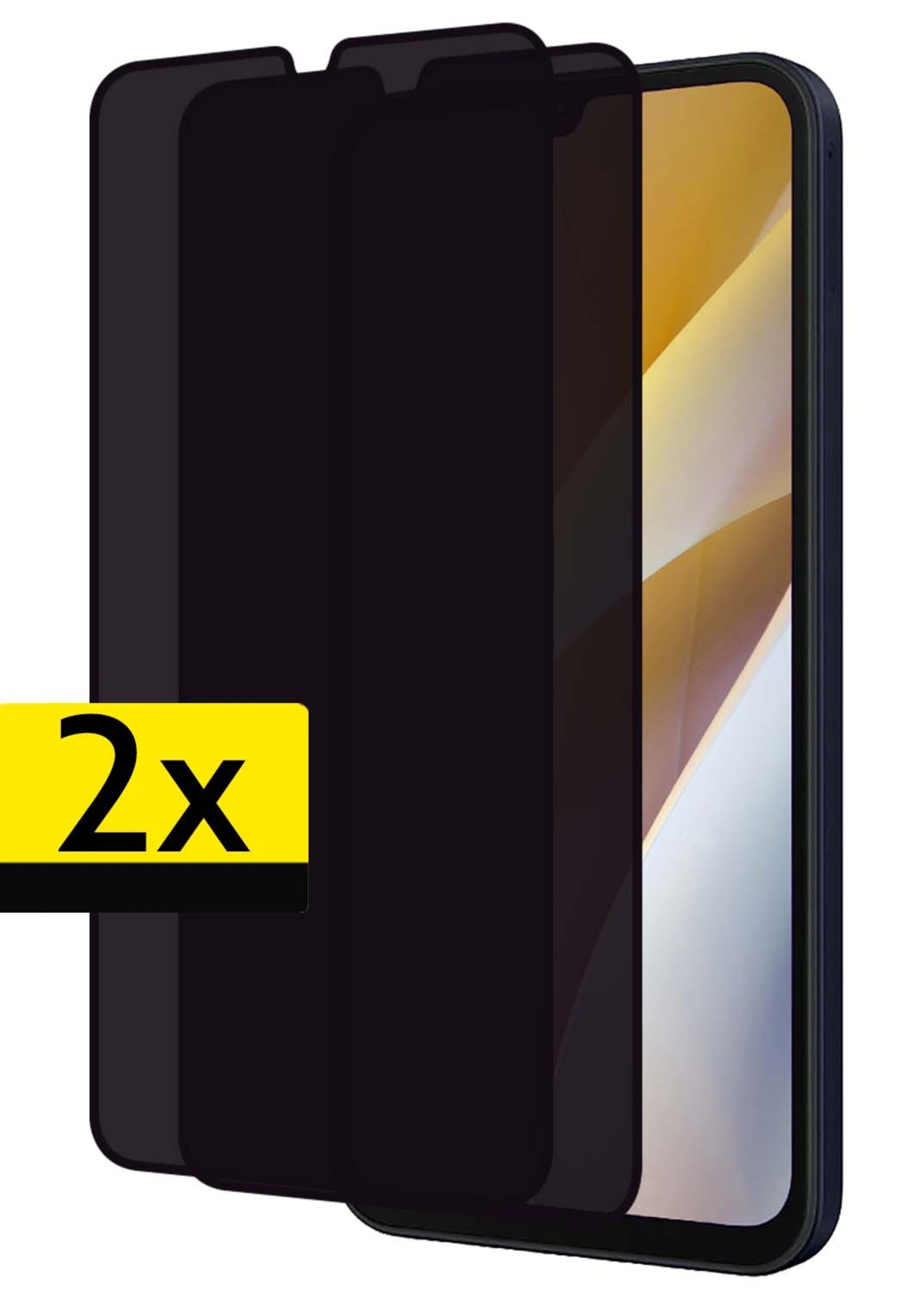 LUQ Screenprotector Geschikt voor Samsung A15 Privacy Screenprotector Bescherm Glas - Privacy Screenprotector Geschikt voor Samsung Galaxy A15 Screenprotector Glas - 2 Stuks