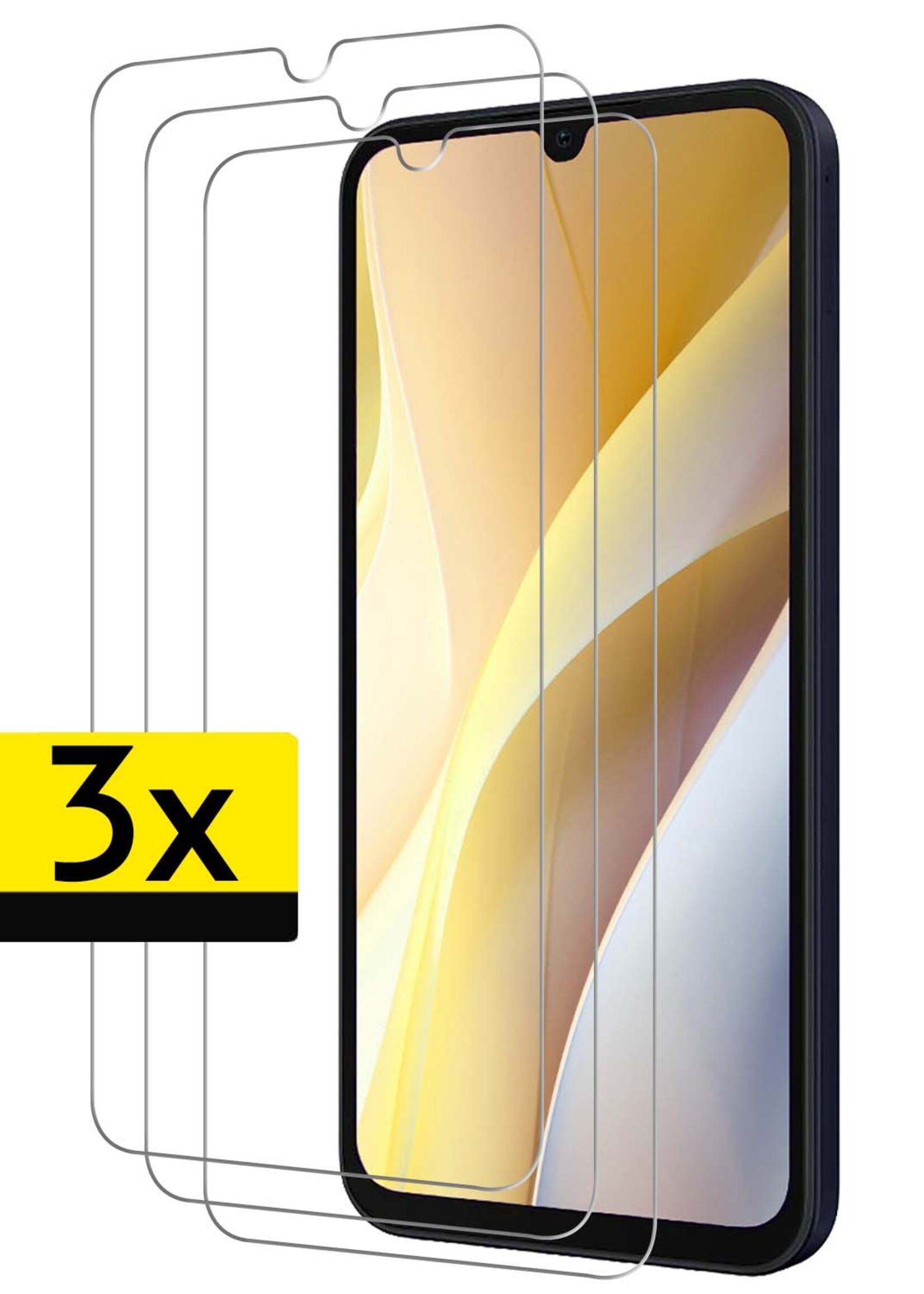 LUQ Screenprotector Geschikt voor Samsung A15 Screenprotector Beschermglas Gehard Glas - Screenprotector Geschikt voor Samsung Galaxy A15 Screenprotector Glas - 3 Stuks